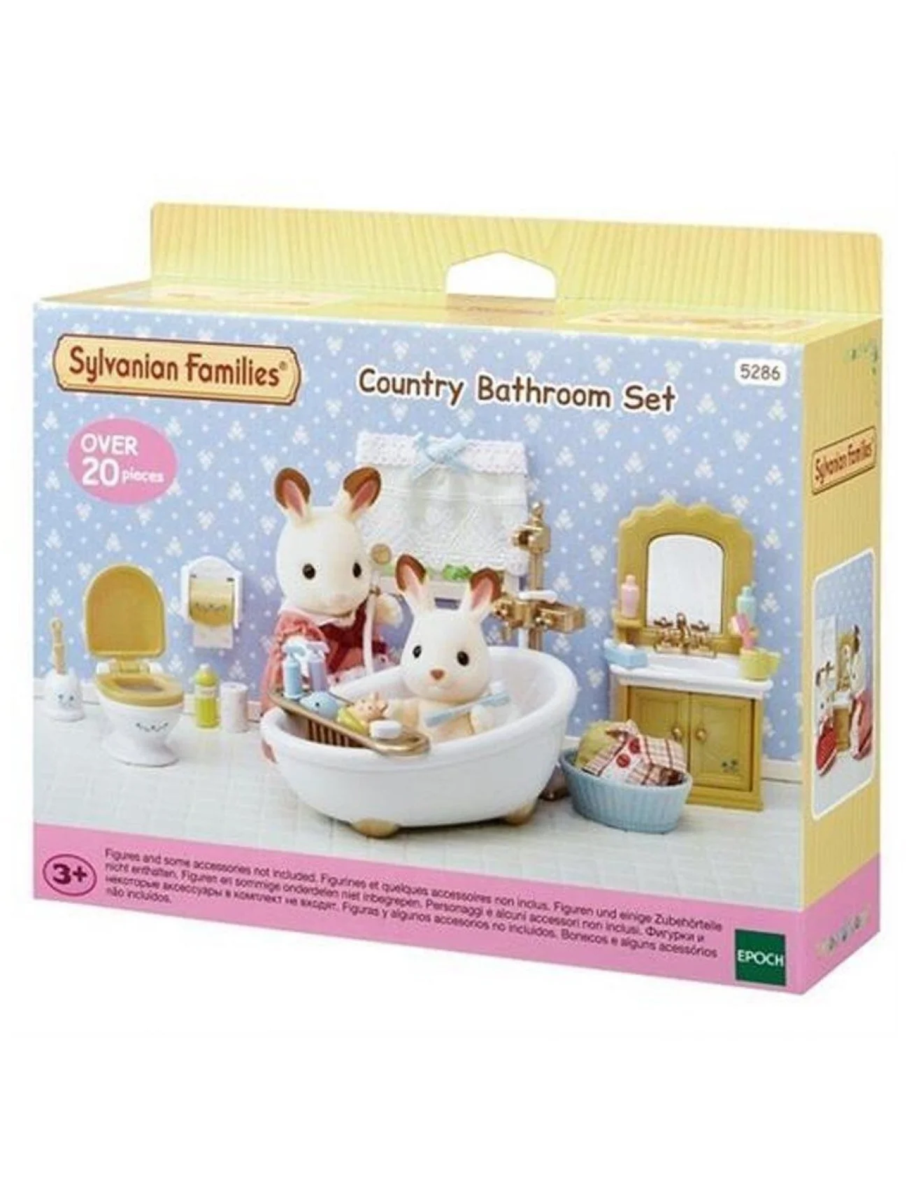 5286 Sylvanian Families, Banyo Seti, 20 parça ,+3 yaş, figürler ayrı satılır.