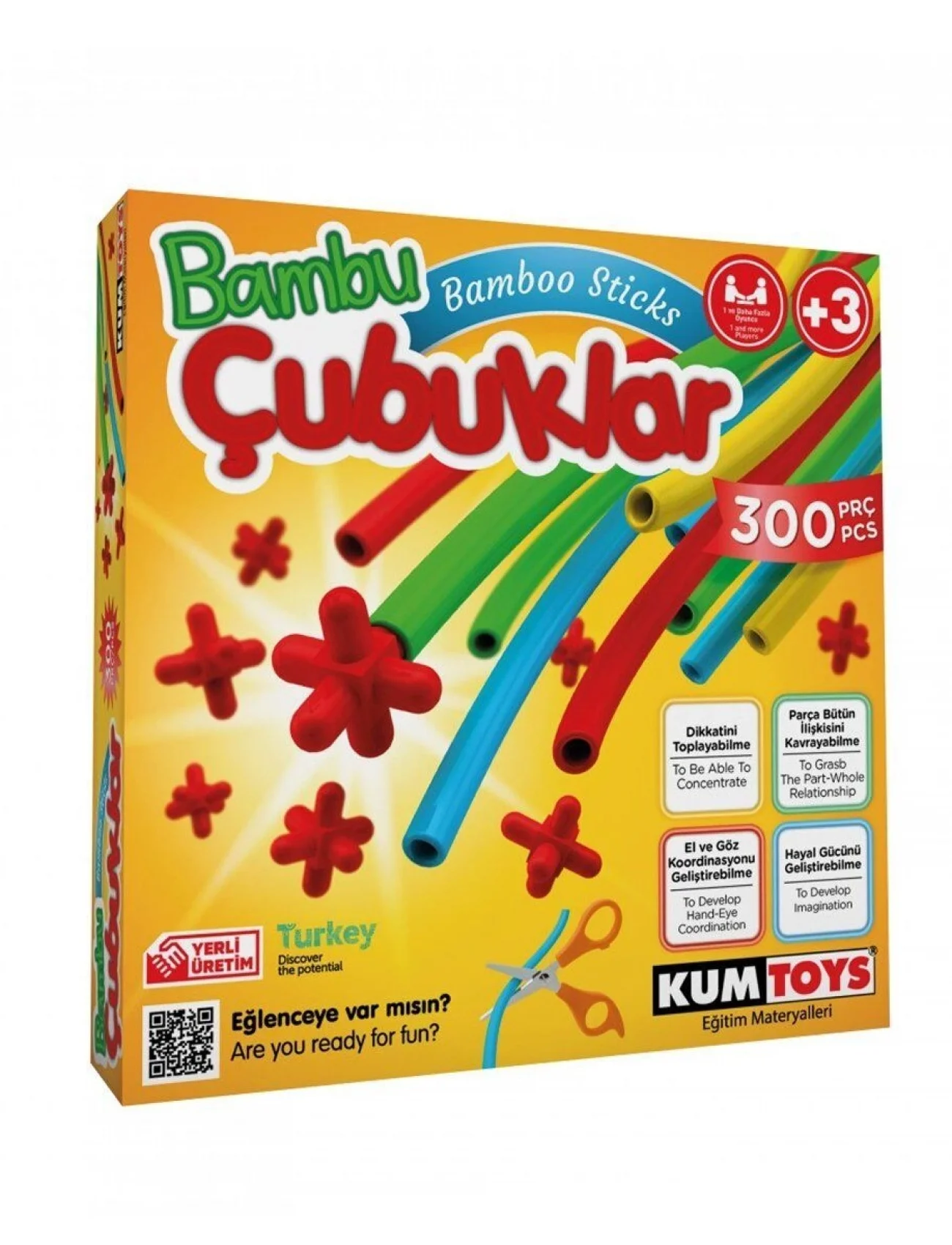 5462 KumToys, Bambu Çubuklar - 300 parça / +3 yaş