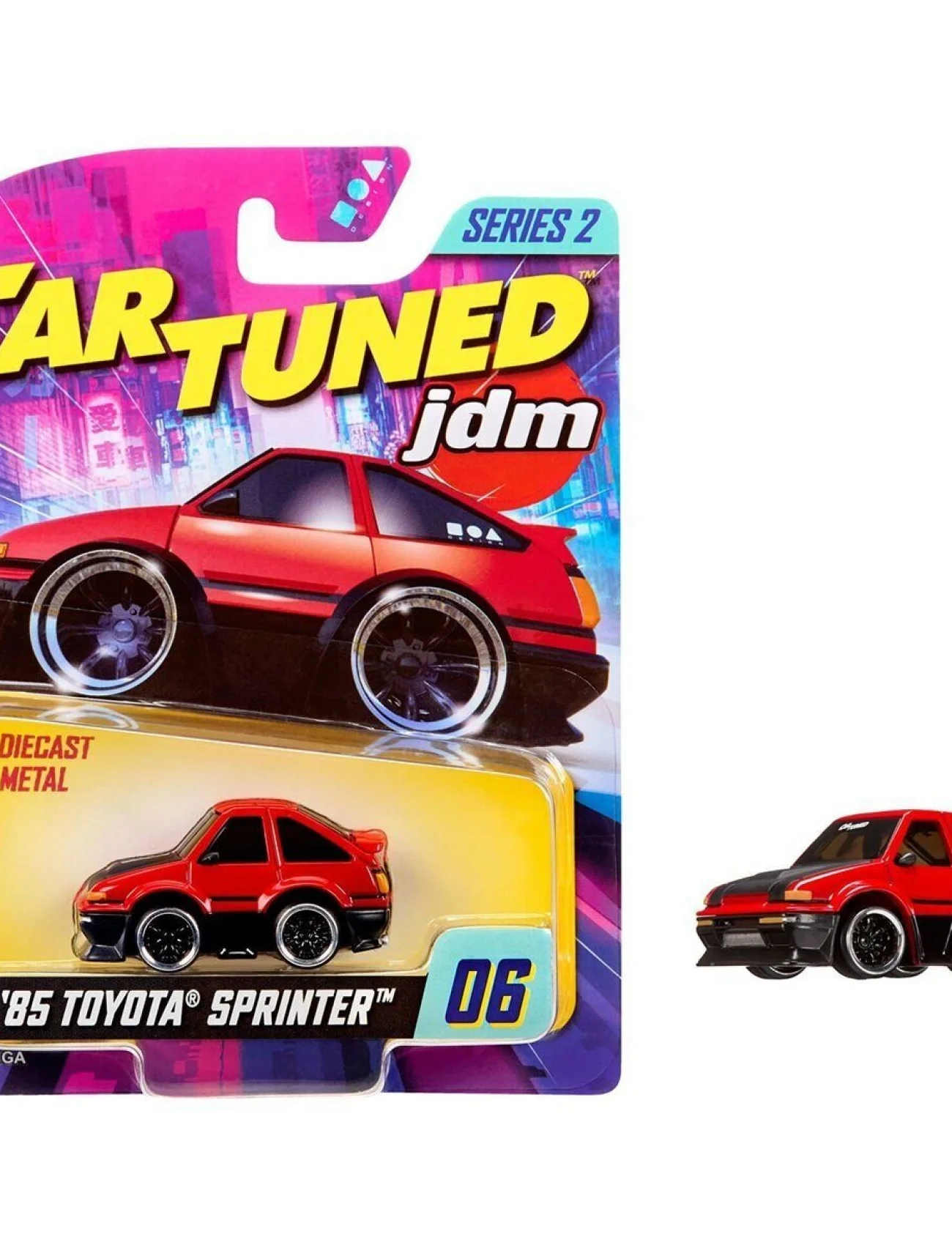 558958 CarTuned JDM 1985-87 Sprinter Trueno GT-Apex AE86 - Siyah Kırmızı Araba
