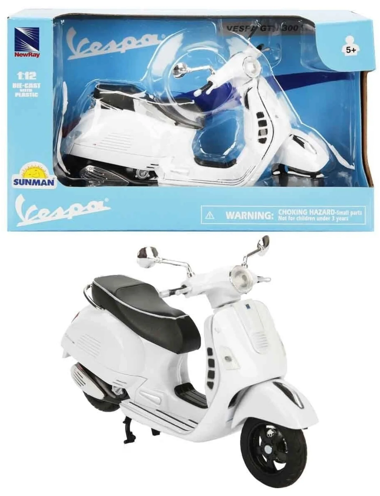 57243 SUN- Vespa  GTS 300 Super Beyaz Motor 1:12