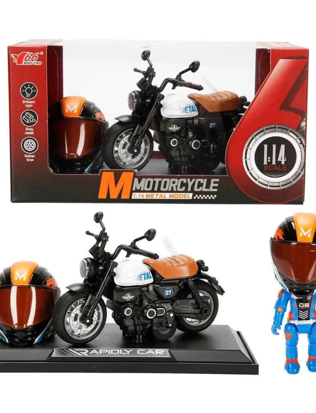 5835 SUN-MYG-MOTOSİKLET 1 14 HONDA MONKEY KASKLI FİGÜR PB 3R SES IŞIK