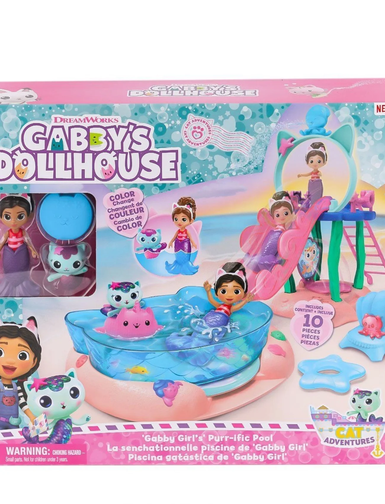 6067878 Gabbys Dollhouse Gabby ve Mercat Purr-ific Havuz Oyun Seti