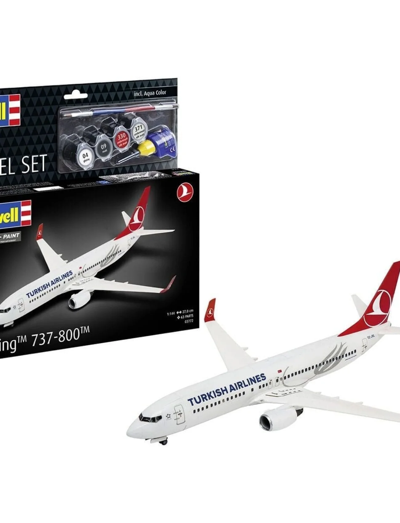 63772 Revell - Turkish Airlines Boeing 737-800 1:144 Maket Kiti