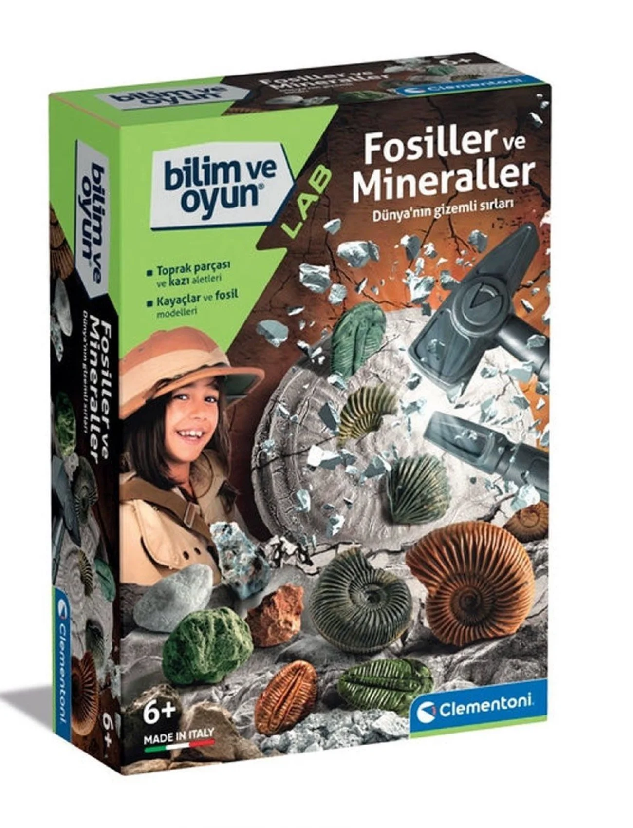 64336 Bilim ve Oyun - Fosiller ve Mineraller Kazı Seti