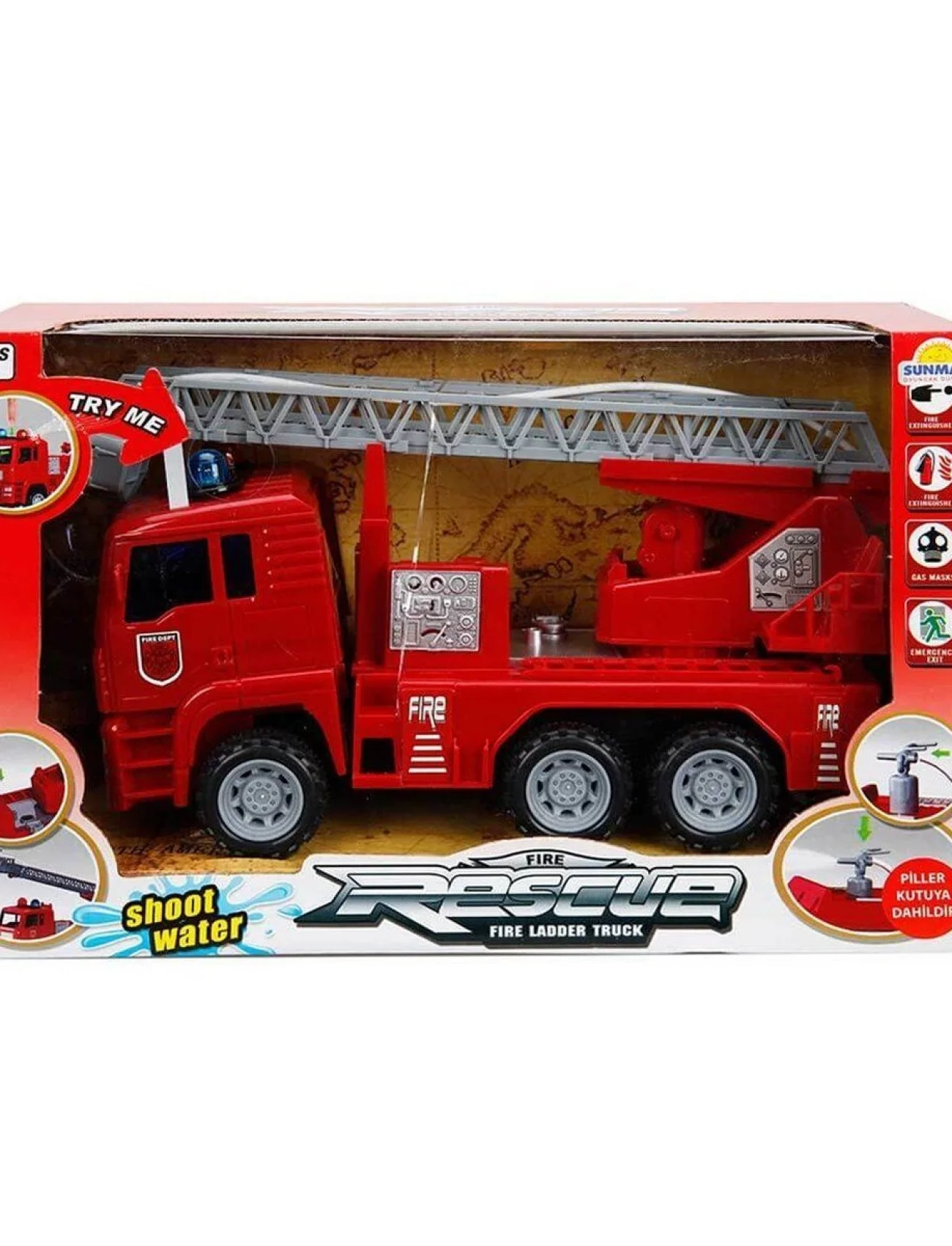 66110 Maxx Wheels Sesli ve Işıklı Su Fışkırtan İtfaiye Aracı 24 cm