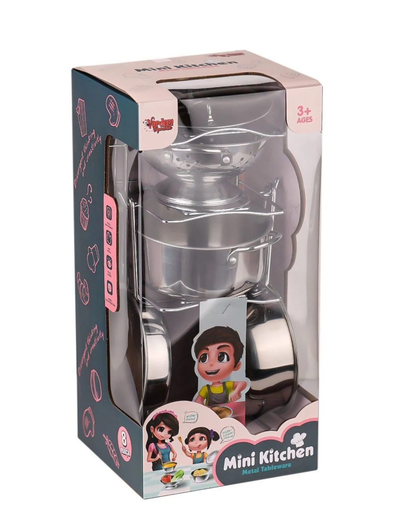 683G-2 Çelik Tencere tava Seti 7 Parça -Vardem Oyuncak