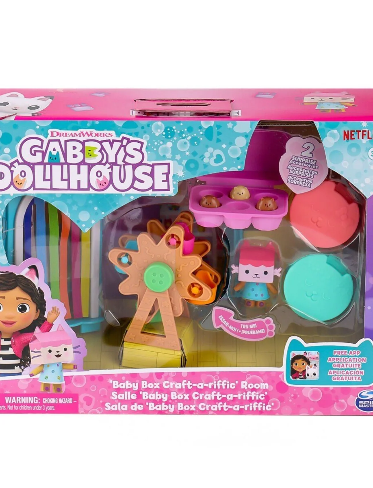 69300 Gabbys Dollhouse Baby Box Cat Craft-a-Riffic Room Gabby Kedi Riffic Odası