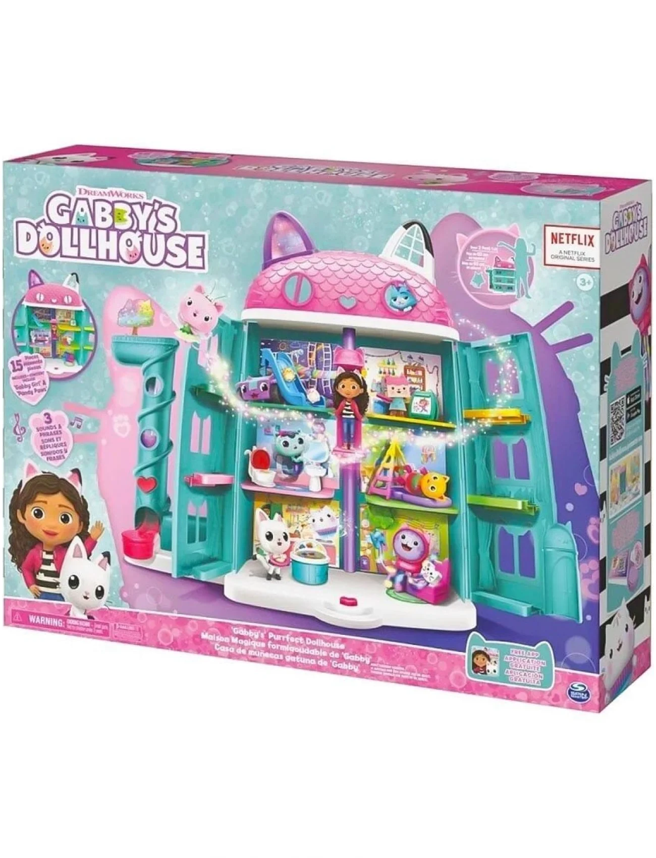 70742 Gabbys Dollhouse Festival Evi Eğlenceli Müzikli Oyun Seti 63 cm -Spinmaster