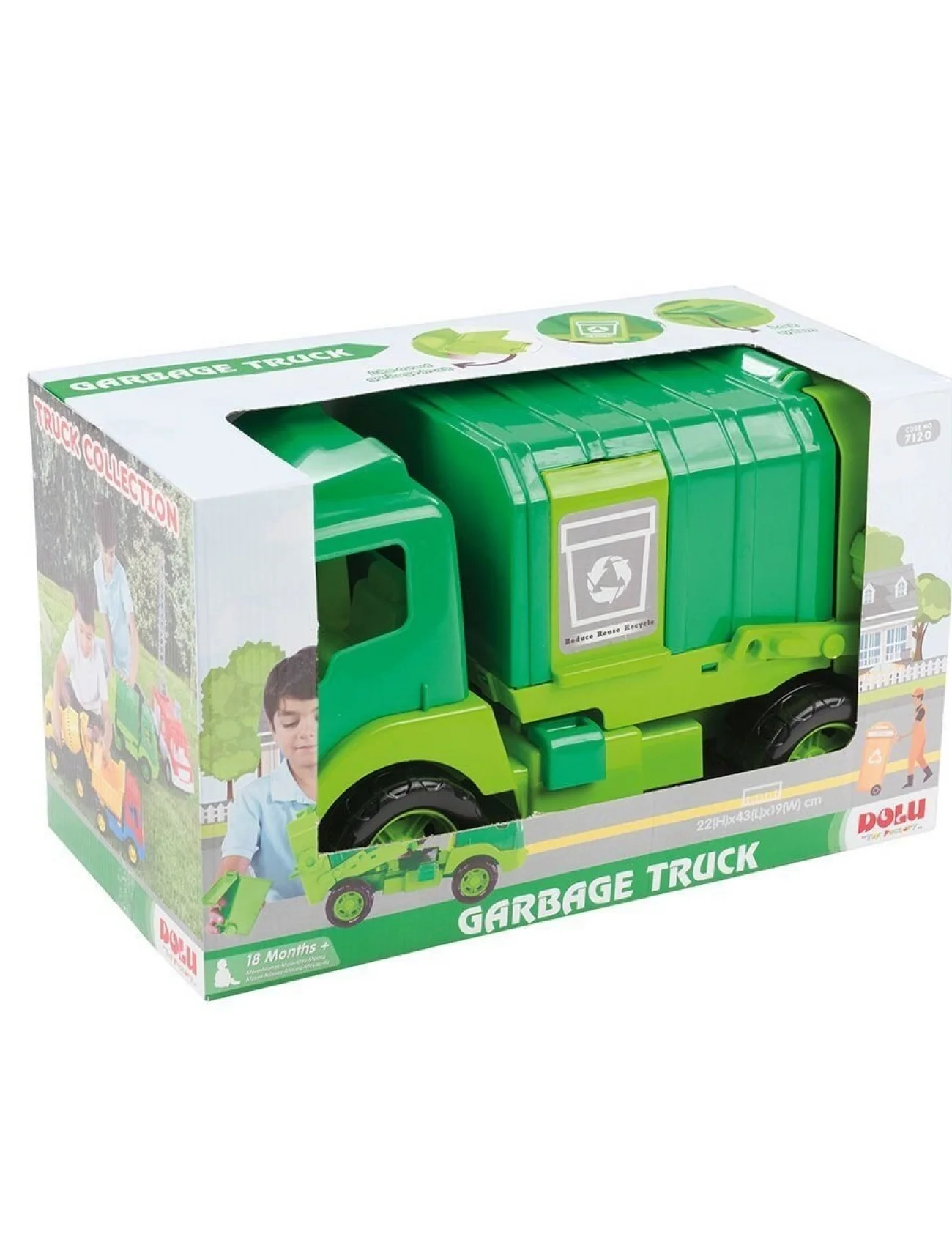 7120 OYUNCAK ÇÖP KAMYONU PENCERELİ KUTUDA