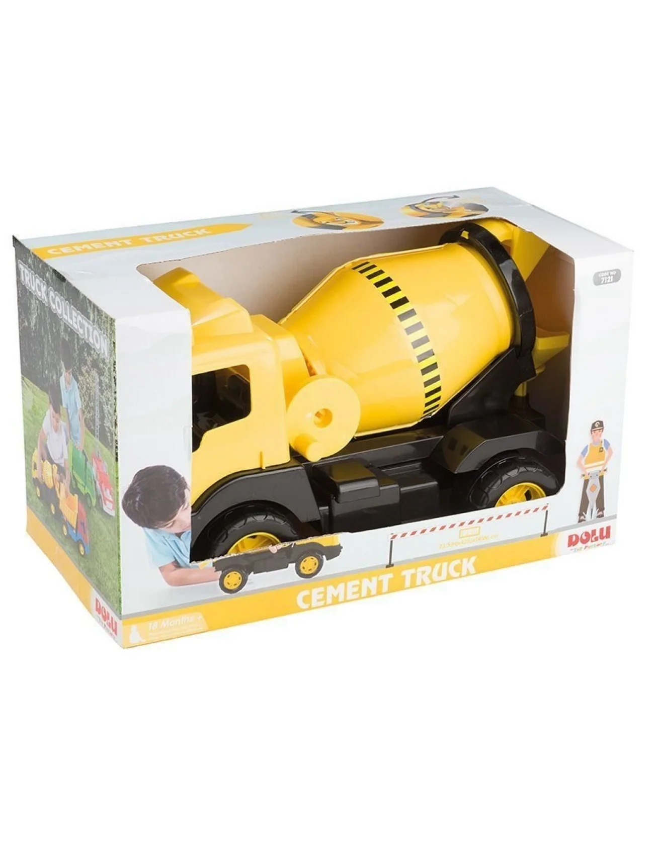 7121 OYUNCAK -CIMENTO KAMYONU PENCELI KUTUDA 42 CM