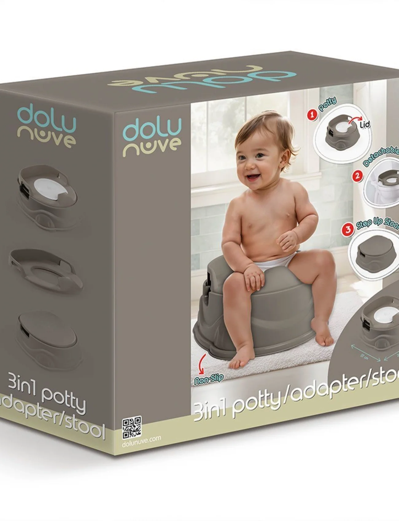 7184 Lazımlık Adaptör Basamak Stone Gray -Dolu Oyuncak