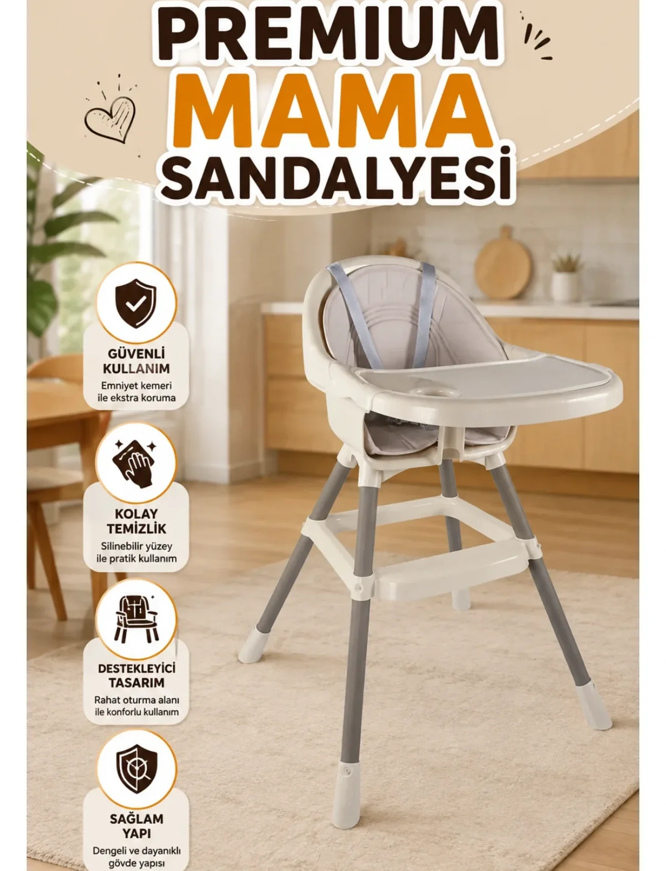 7567 PREMİUM MAMA SANDALYESİ RELx bej