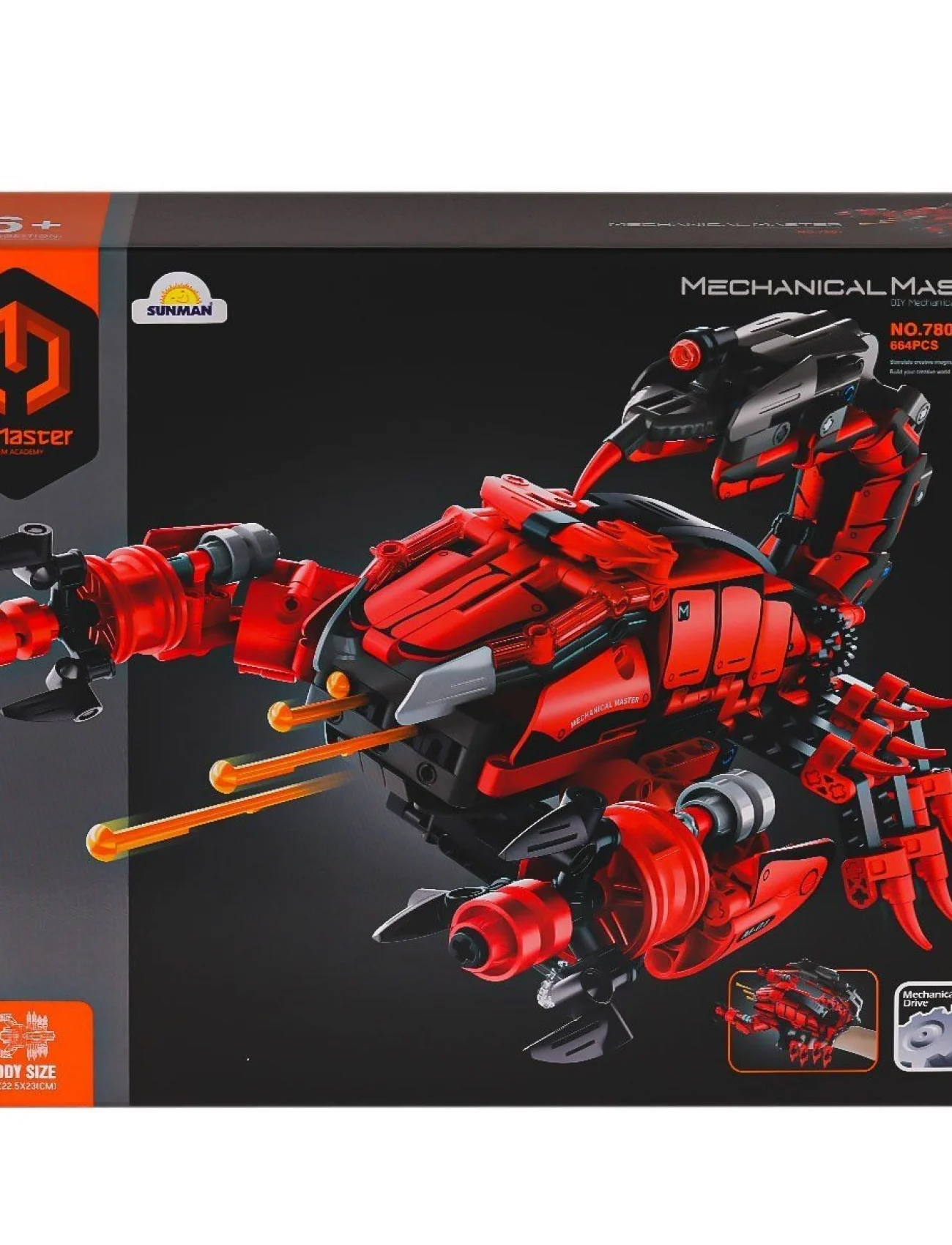 7801 IMM Master Blokları Akrep El Silahı Kırmızı 664 Parça