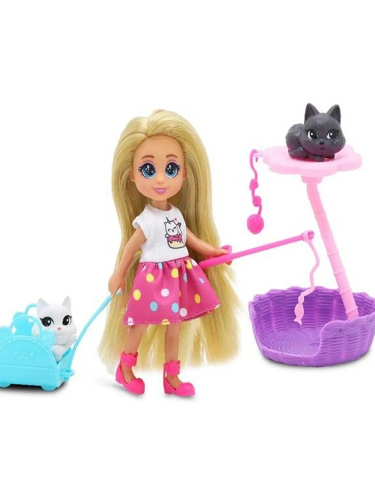 81125 SUN-FNV-MNK-F-DREAMEEZ MİNİ BEBEK VE KEDİ SETİ