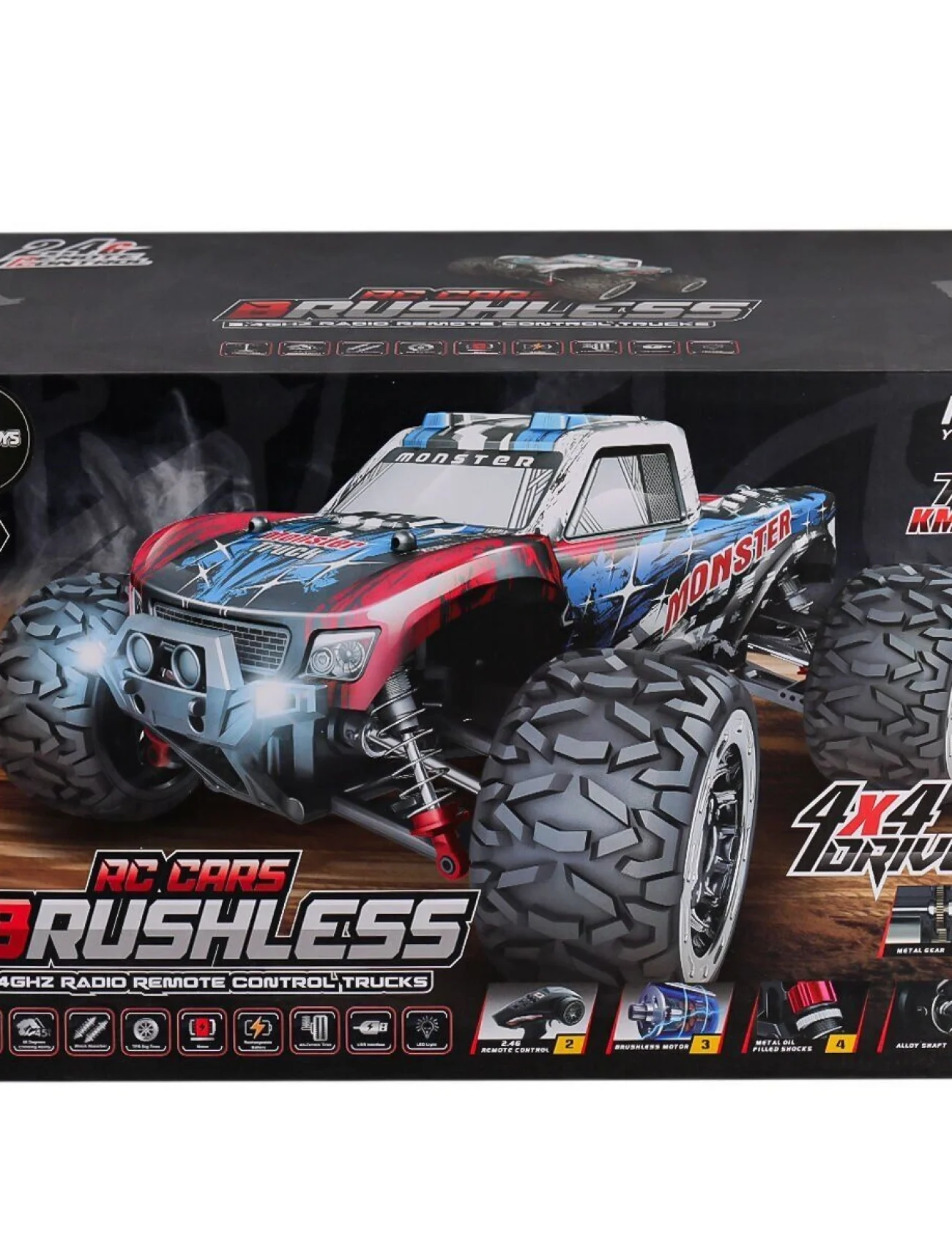 866-1602 Kumandalı 1:16 70 km/h Brusless Araba 4x4