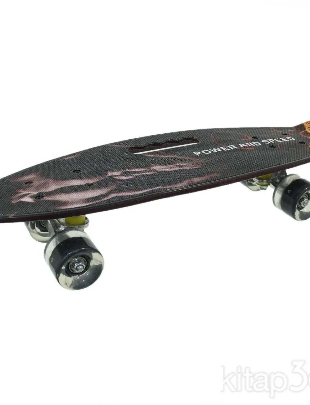 885 Desenli Orta Boy Işıklı Kaykay 60 cm