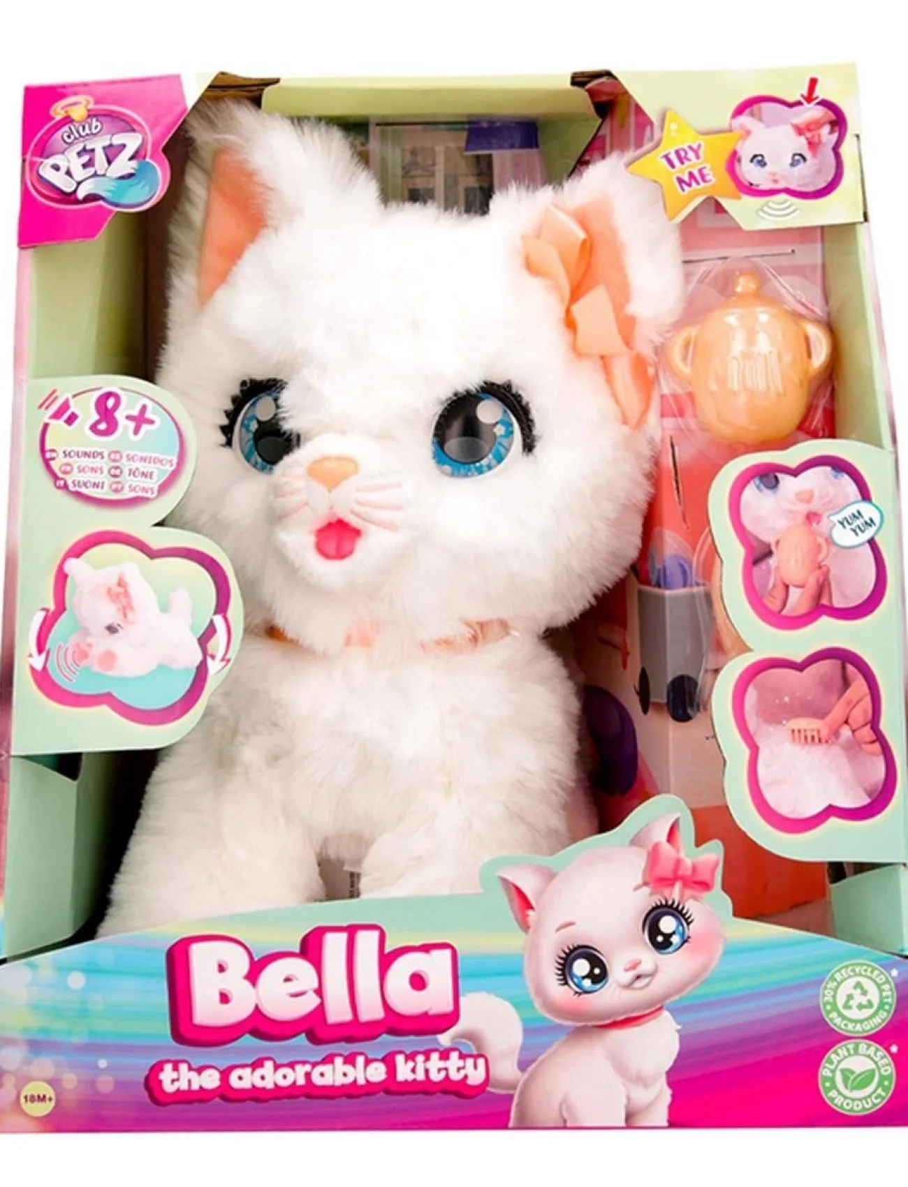 90773  Hareketli ve Sesli Sevimli Peluş Kedicik Bella -Sunman