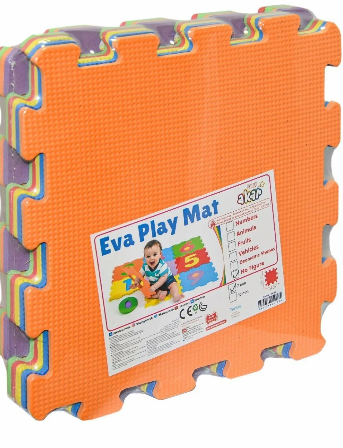 91-006 Eco Eva Yer Matı 33X33-7 mm Düz -Akar