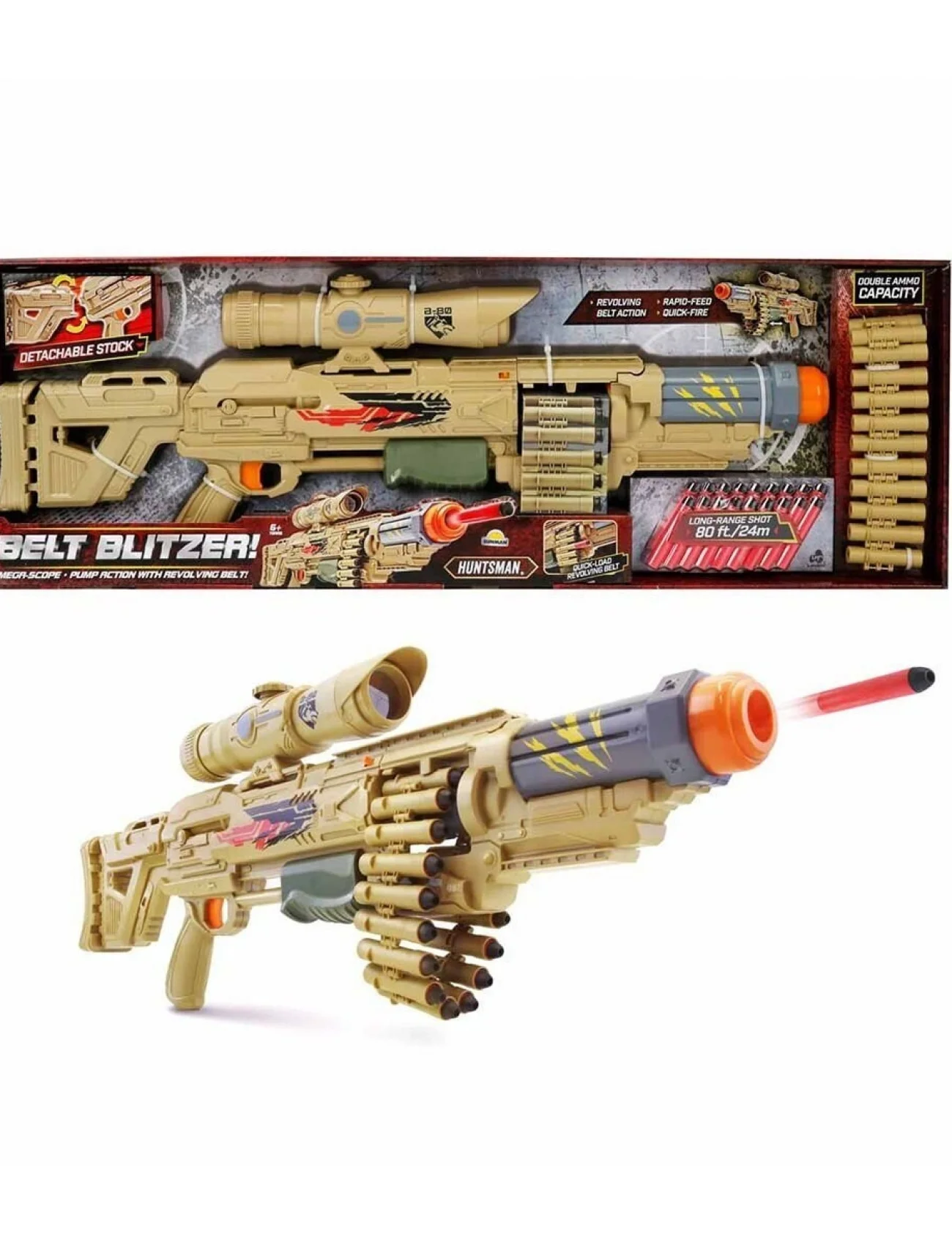 91955 Belt Blitzer 18 Mermili Sünger Dart Atan Silah -Sunman