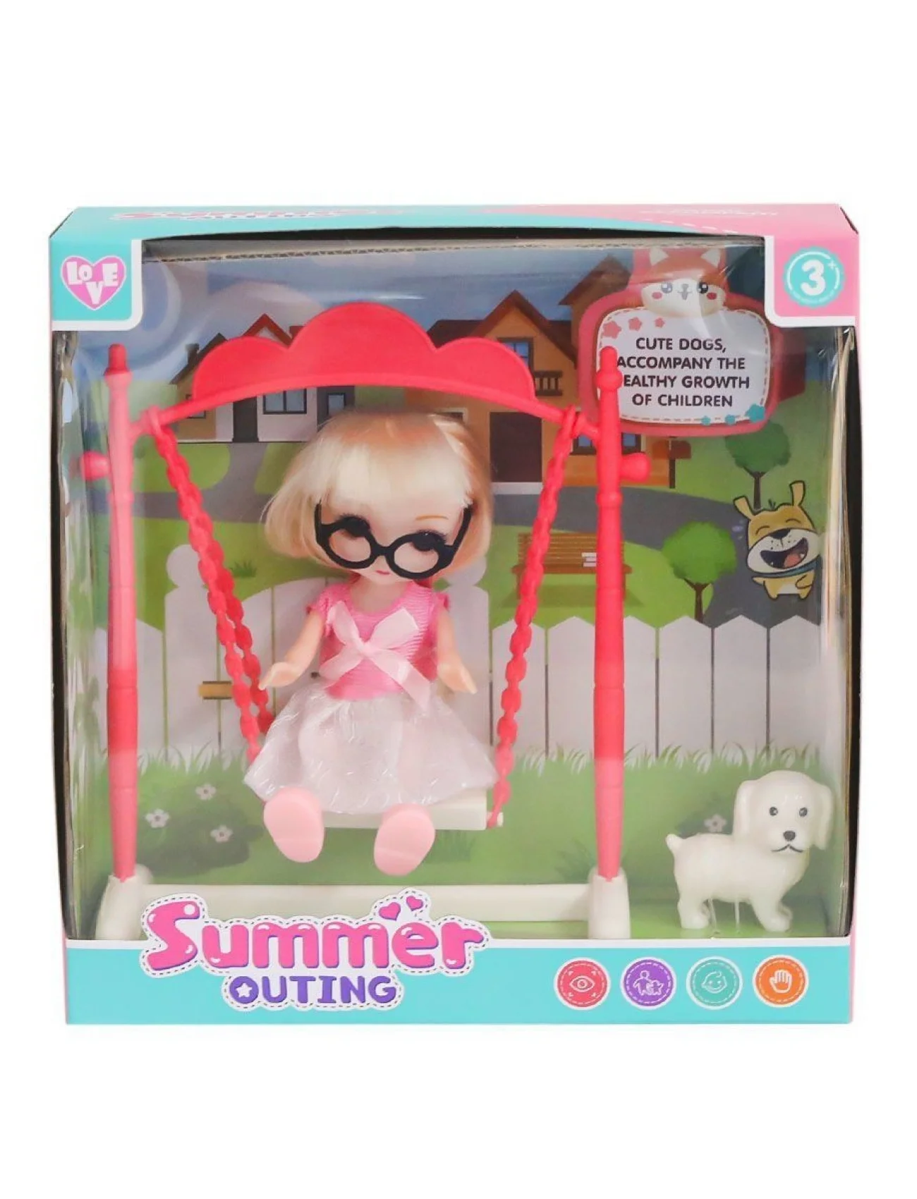 925-141 Salıncaklı Köpekli Bebek Oyun Seti -Karsan