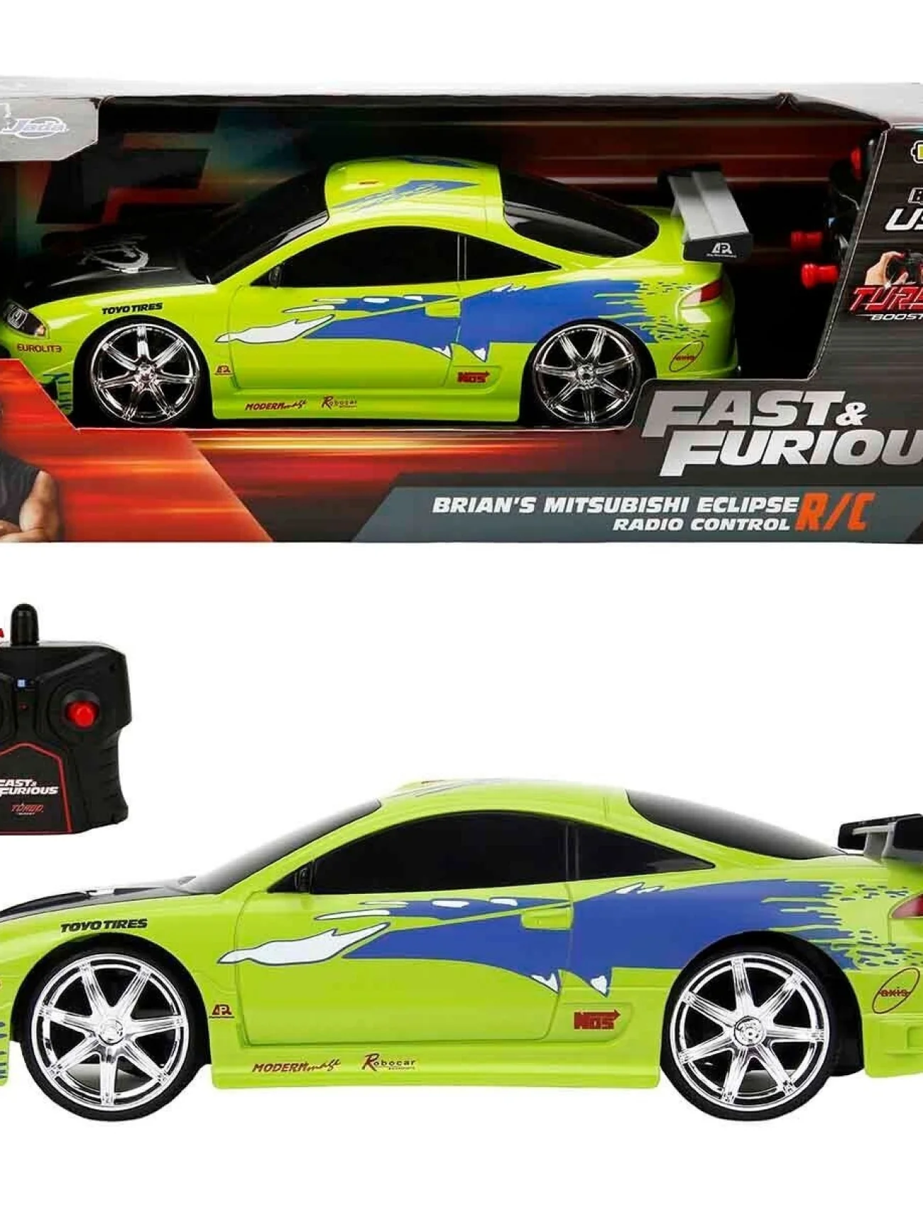 9674 SUN-SIM-JDA-R C ARABA 1 16 FAST FURIOUS MITSUBISHI 1995 2 4GHZ FASTF