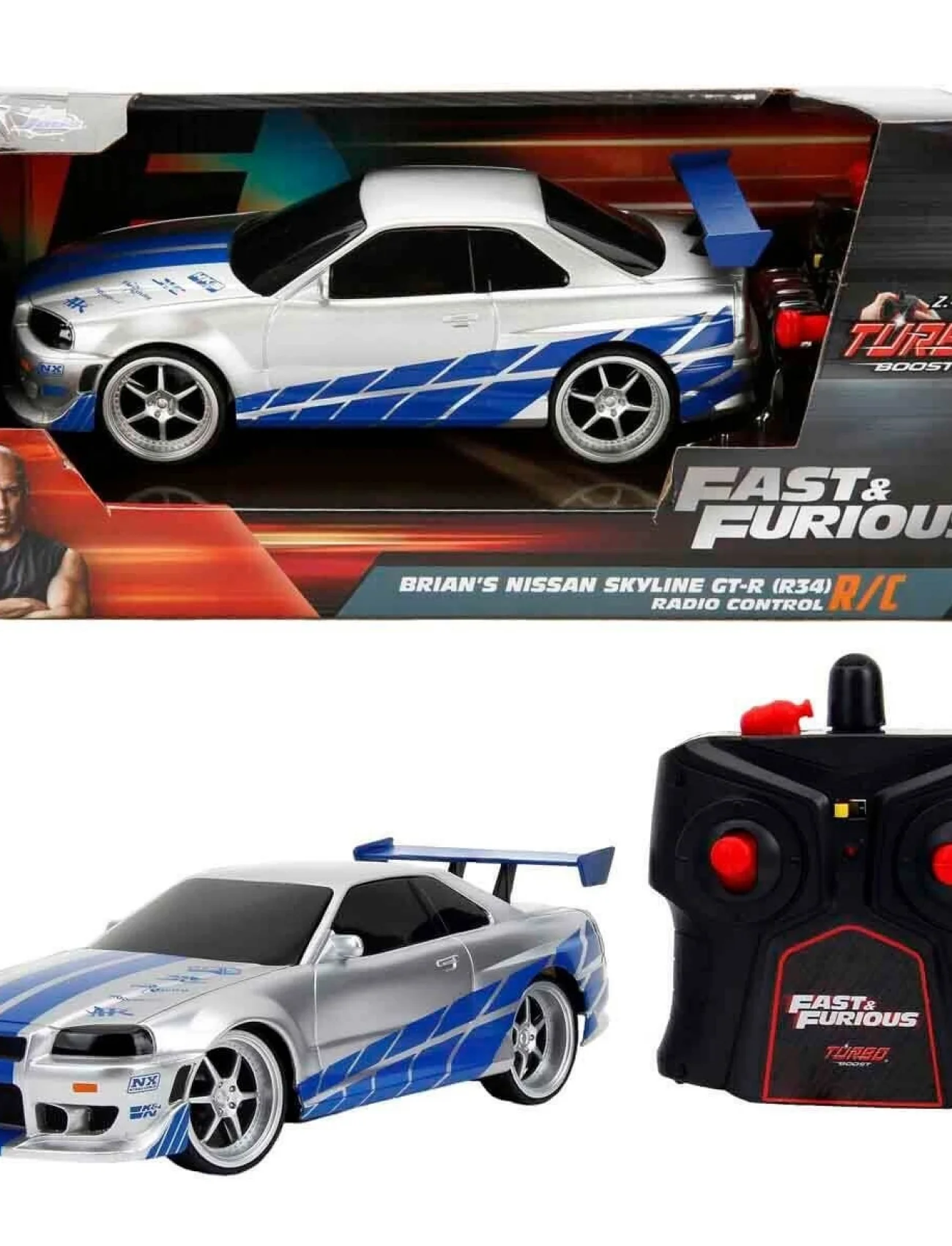 9772 SUN-SIM-JDA-RC ARABA 1 24 FAST FURIOUS NISSAN SKYLINE GTR 2 4 GHZ FASTF