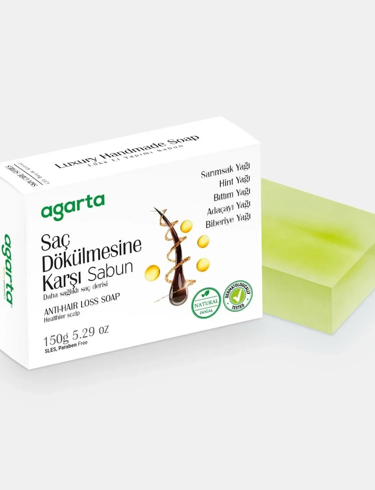 Agarta Cilt Bakım Sabunu 150 Gr Saç Dökülmesine Karşı