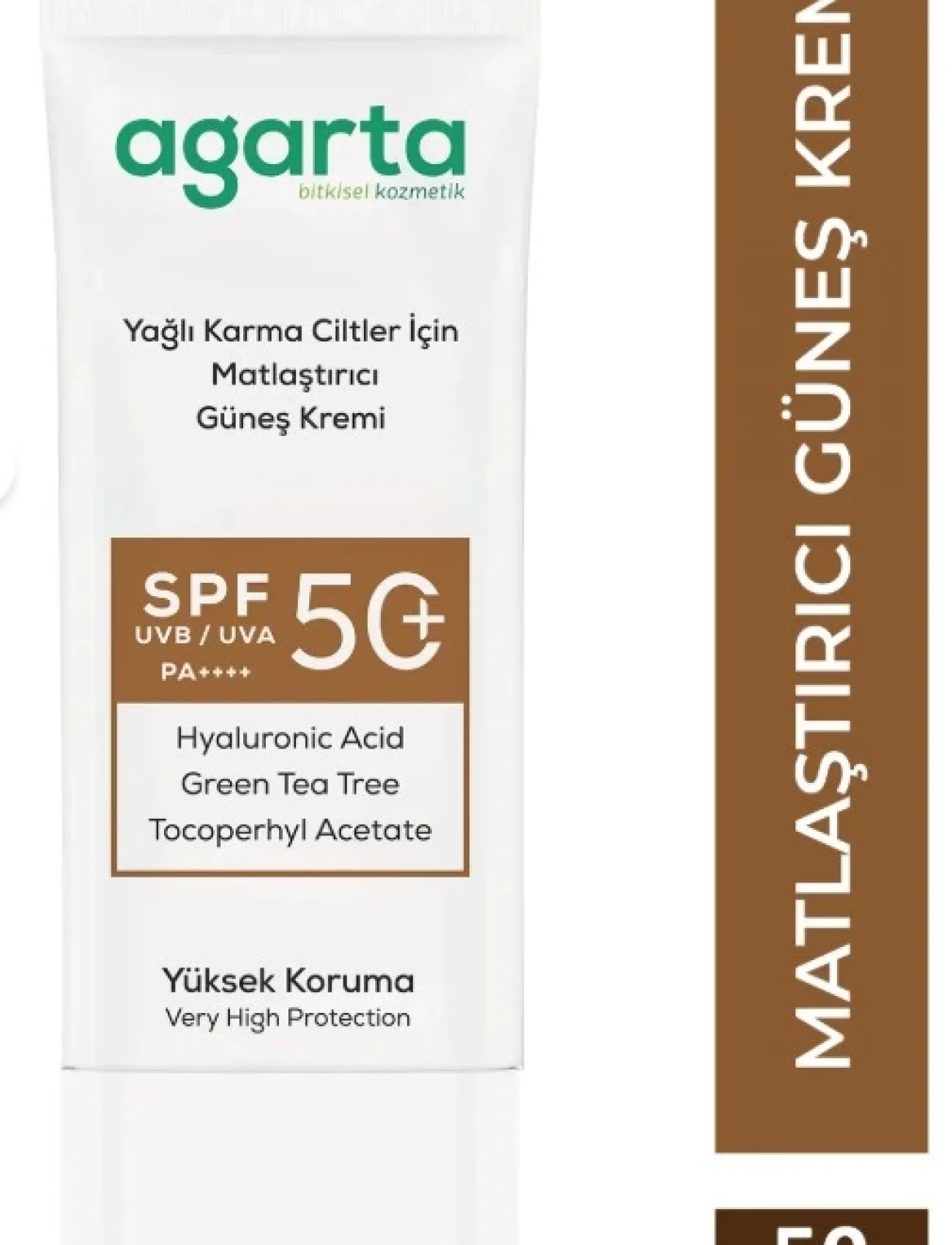 Agarta Doğal Güneş Kremi Yağlı Karma Ciltler İçin Matlaştırıcı 50 Spf 50 Ml