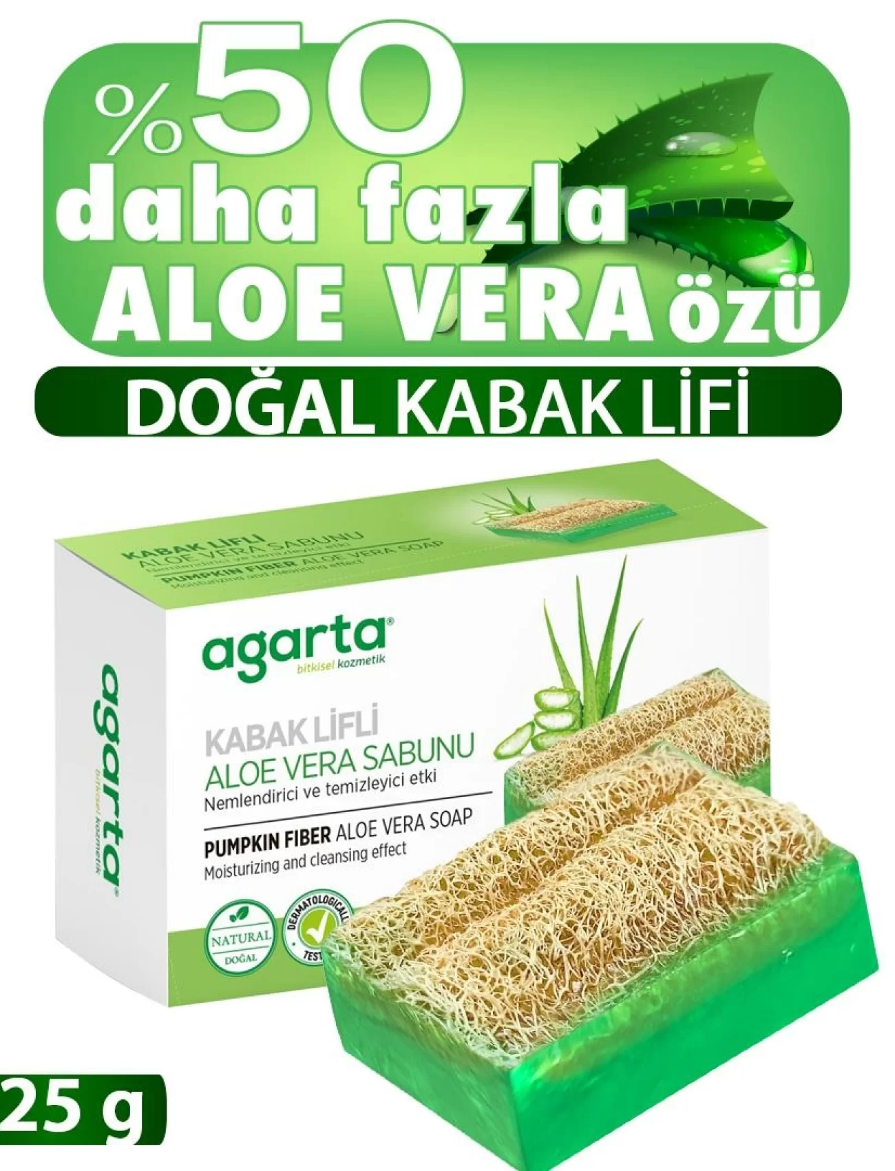 Agarta Kabak Lifli Aloe Vera Sabunu 125 Gr