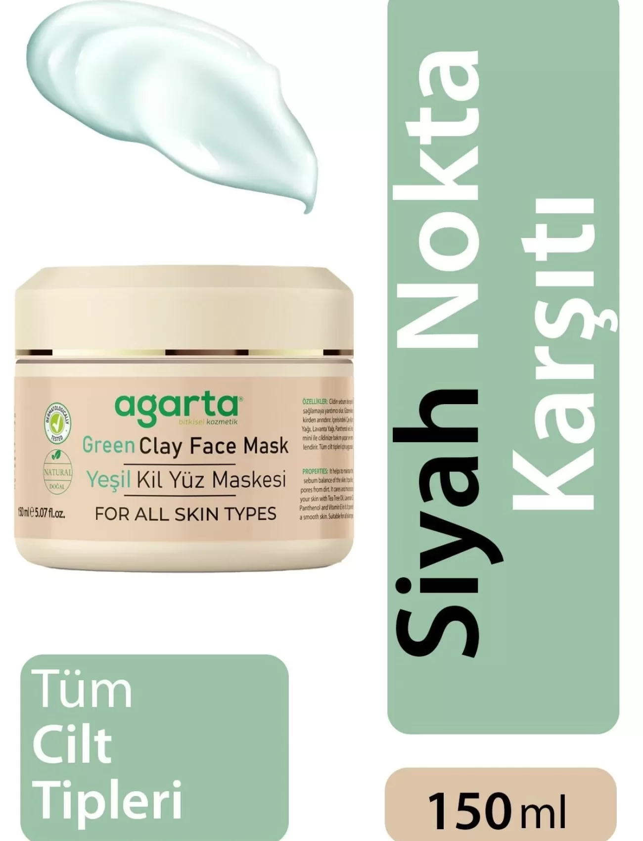 Agarta Yeşil Kil Yüz Maskesi 150 ml
