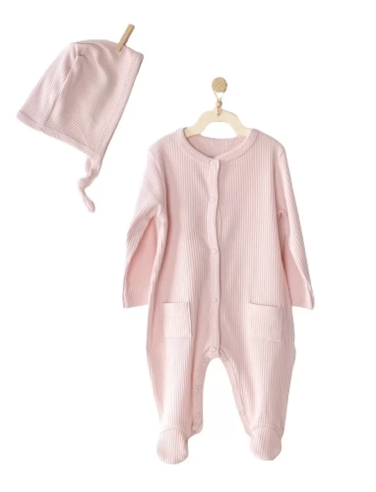 Andywawa AC23651 Modal Bebe Tulum Takım Pink