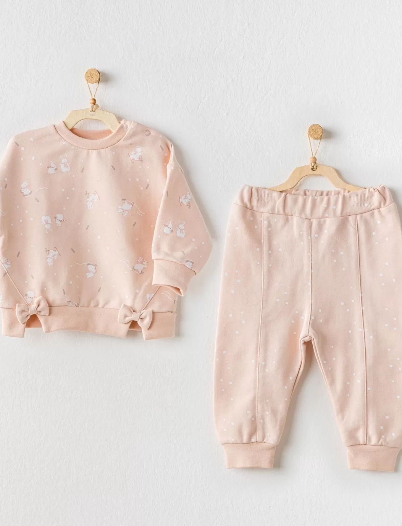 Andywawa Ac24118 Cute Bunnies Be Sking 2li Bebe Takım Pink