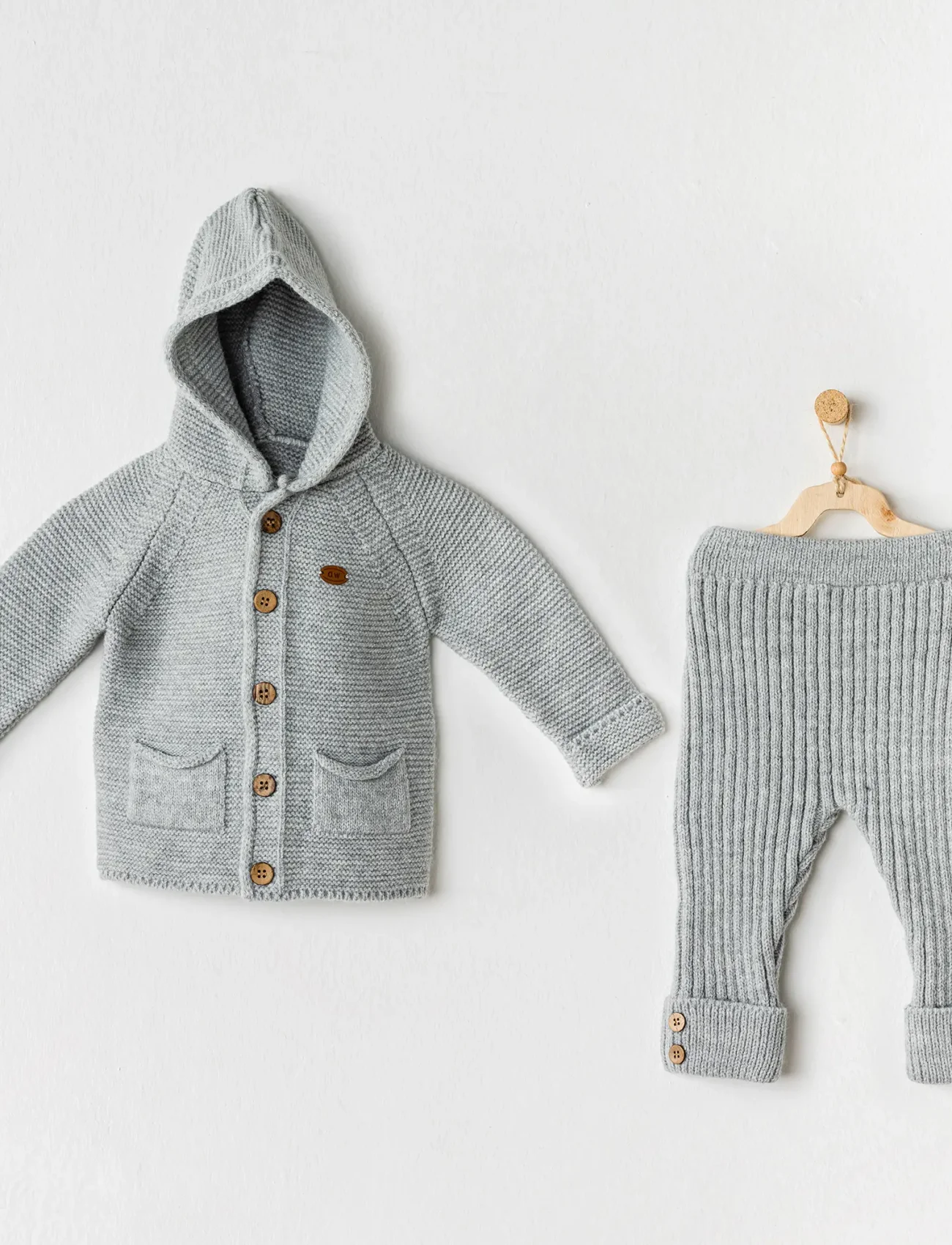 Andywawa Ac24335 Knitwear 2li Triko Takım Grey Melange