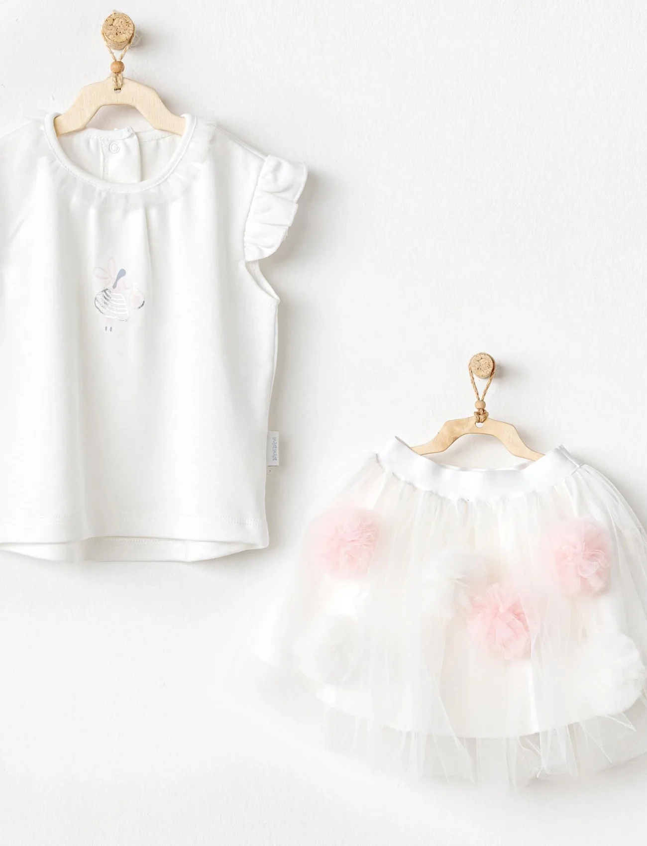 Andywawa Ac24503 Petit Love 2li Bebek Takım Ekru
