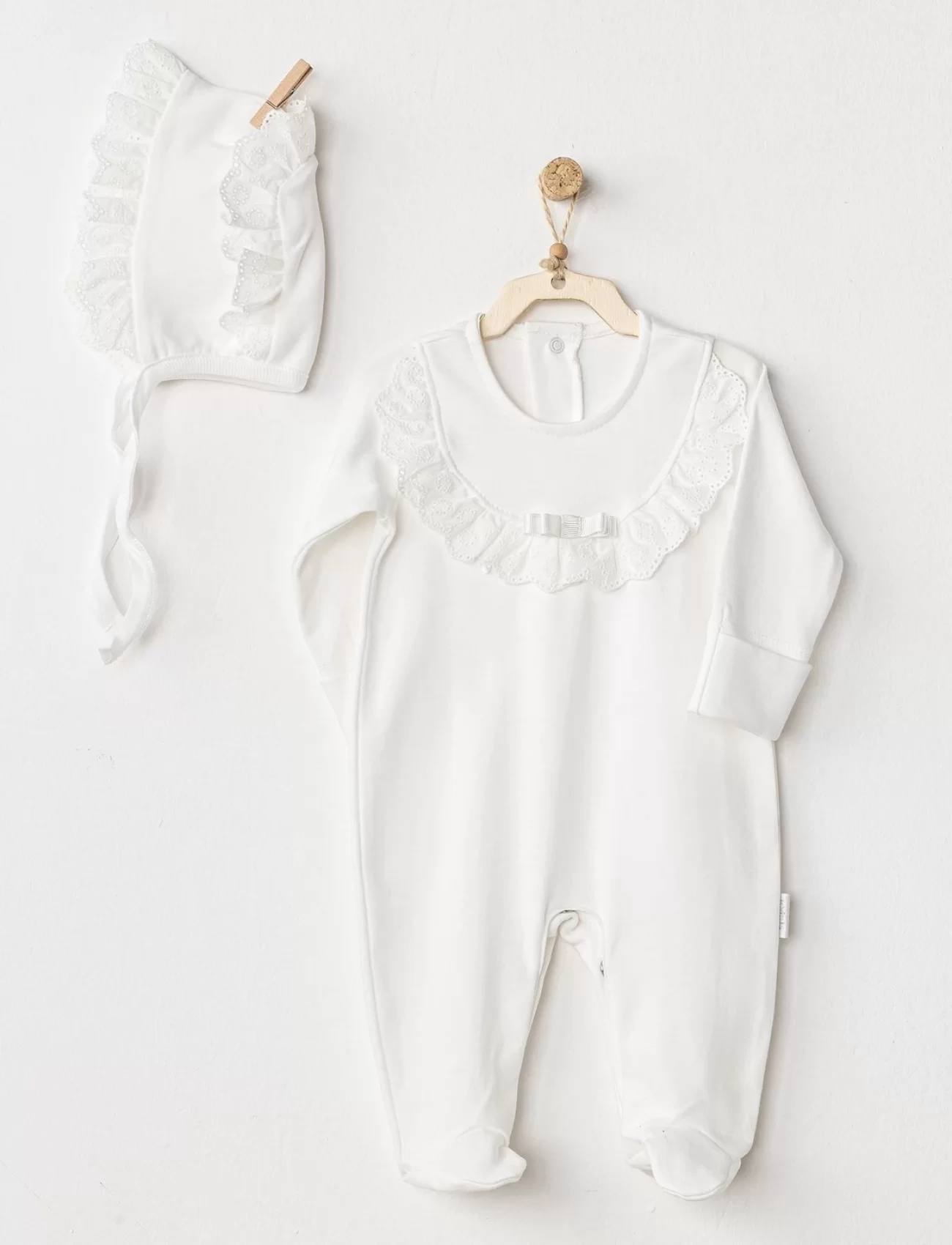 Andywawa AC24504 Petit Love Bebek Tulum Takım Ekru