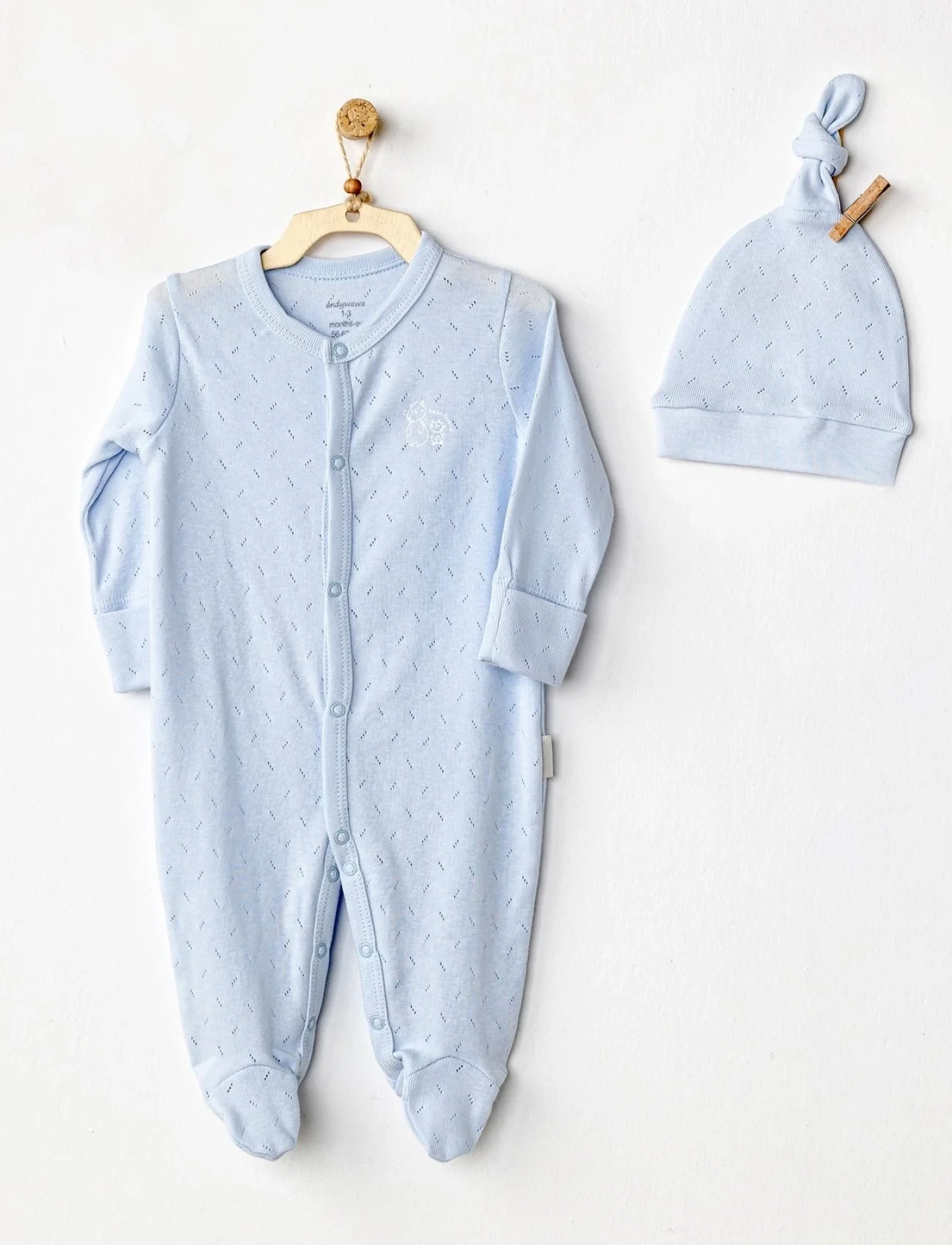 Andywawa AC24708 Jacquard Bebek Tulum Takım Blue