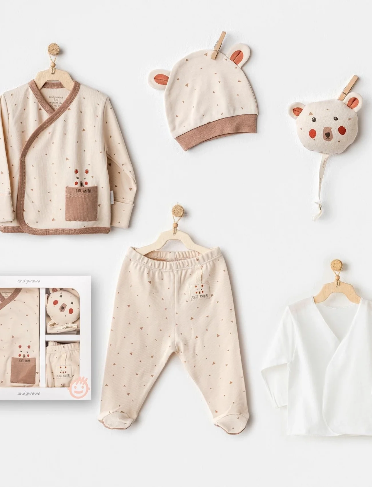 Andywawa AC25020 Adventurous Bear 5Li Hastane Çıkışı Beige