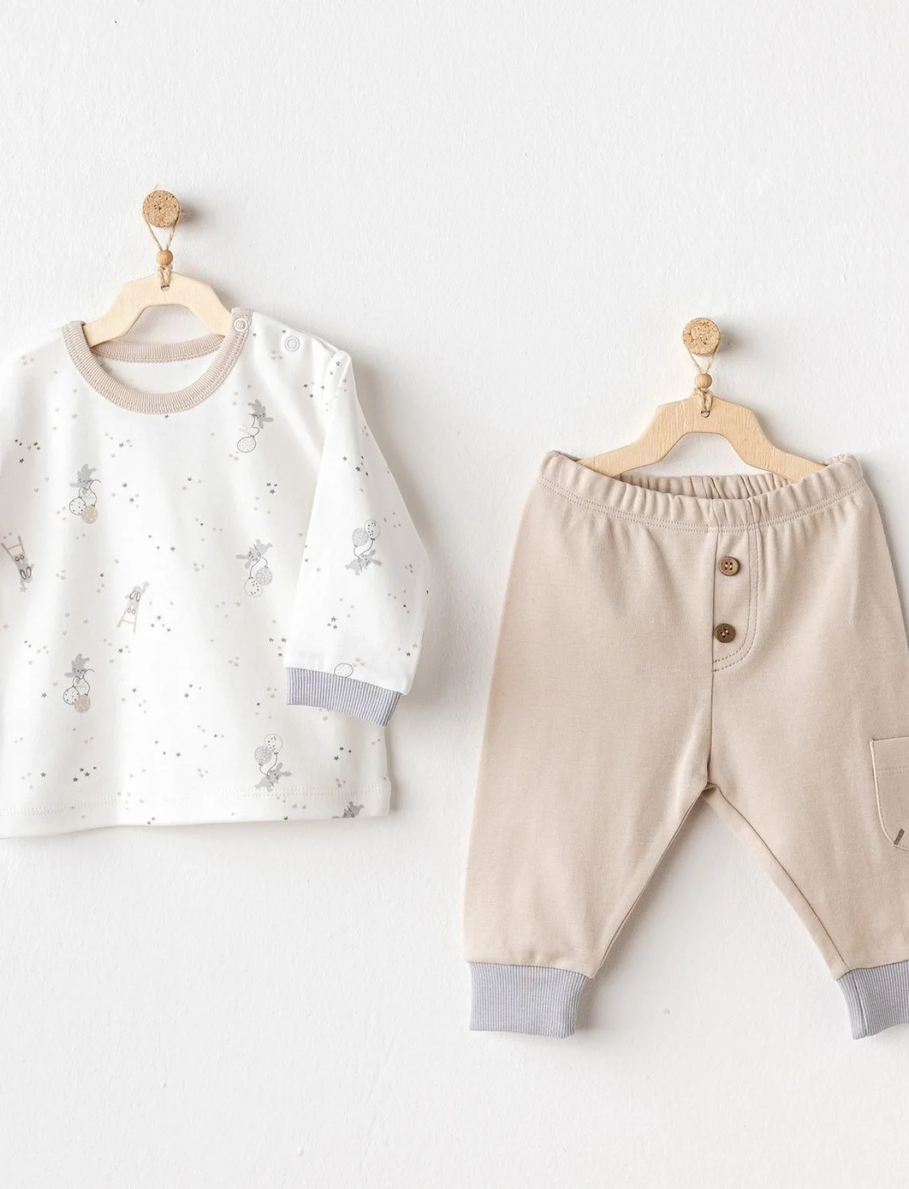 Andywawa Ac25065 Happy Everyday 2li Bebe Takım Beige