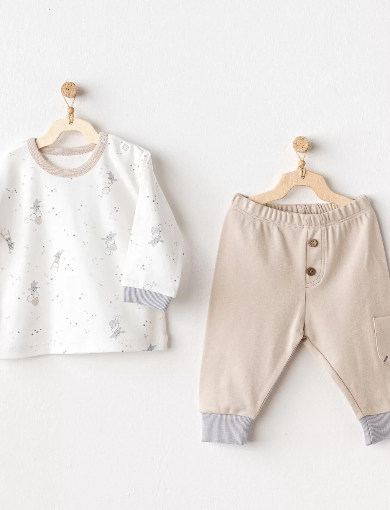 Andywawa AC25065 Happy Everyday 2Li Bebe Takım Beige