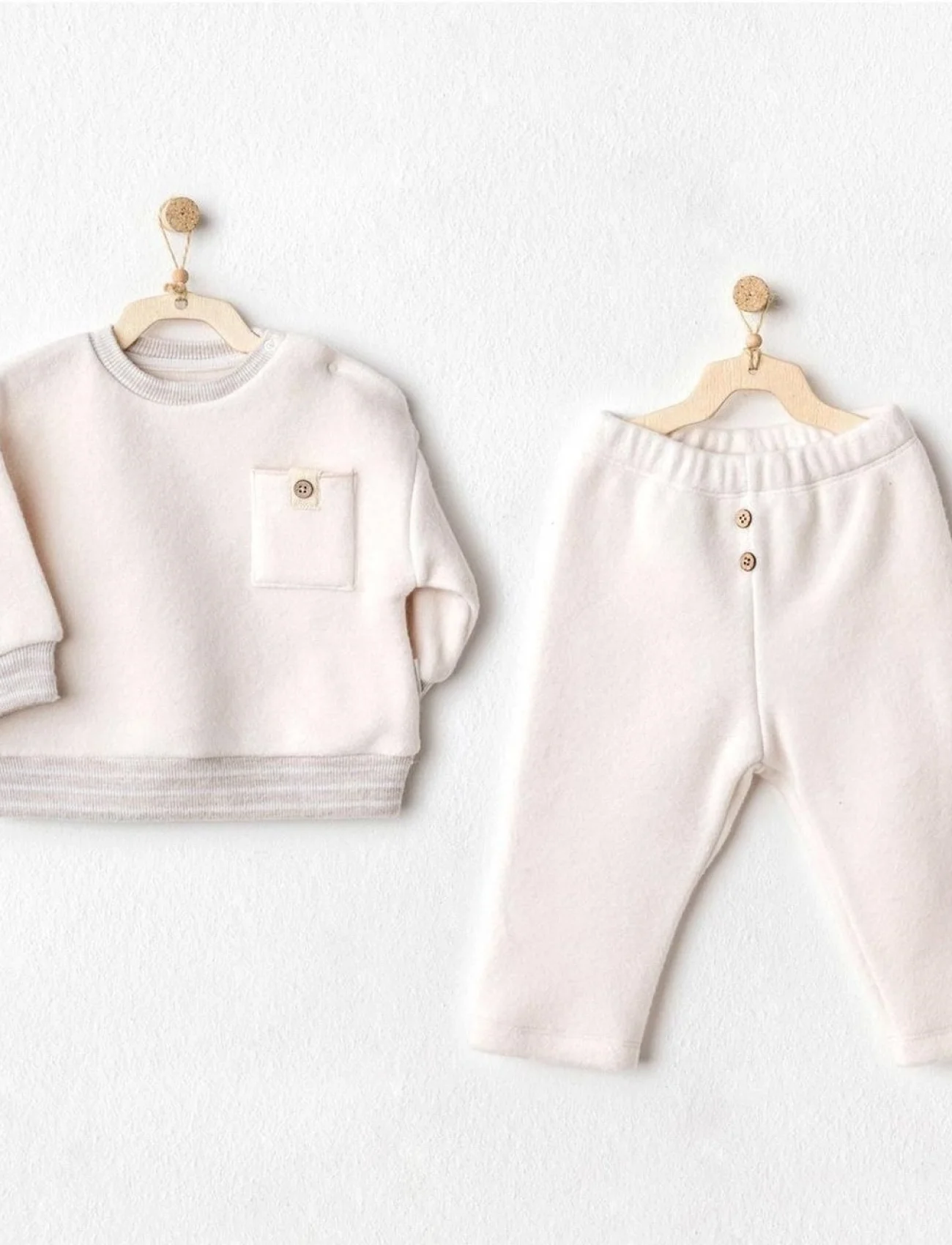 Andywawa Ac25158 Soft 2li Bebe Takım Ekru