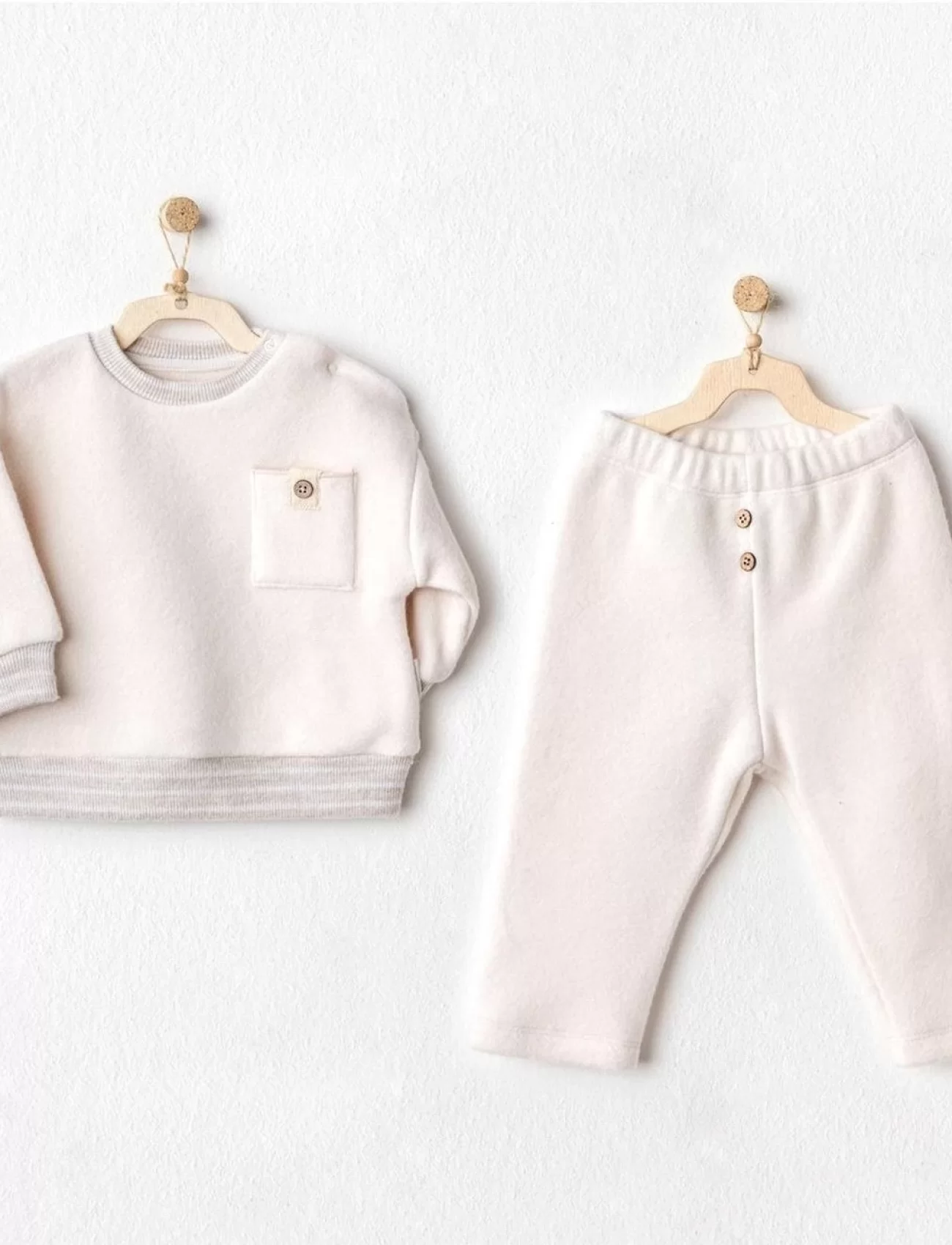 Andywawa AC25158 Soft 2Li Bebe Takım Ekru