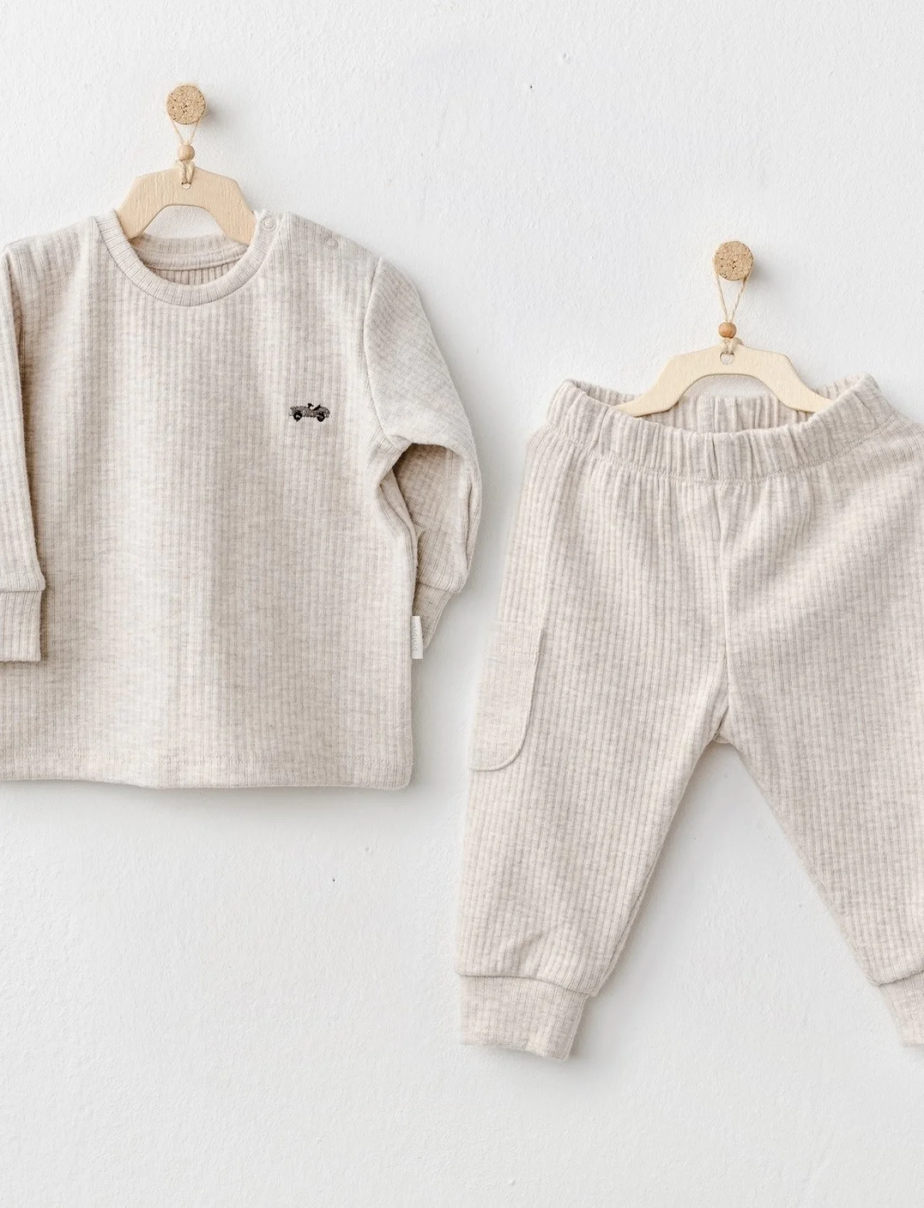 Andywawa AC25205 Basic 2Li Bebe Takım Beige