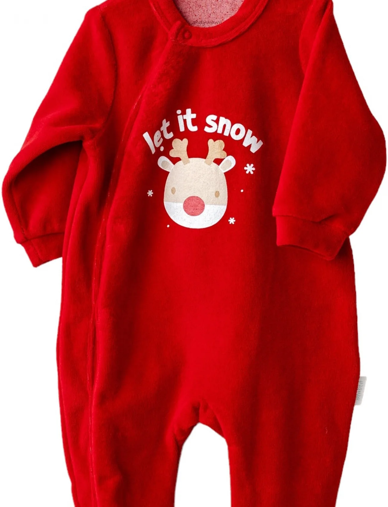 Andywawa Ac25332 Happy Newyear Kadife Bebek Tulum Red