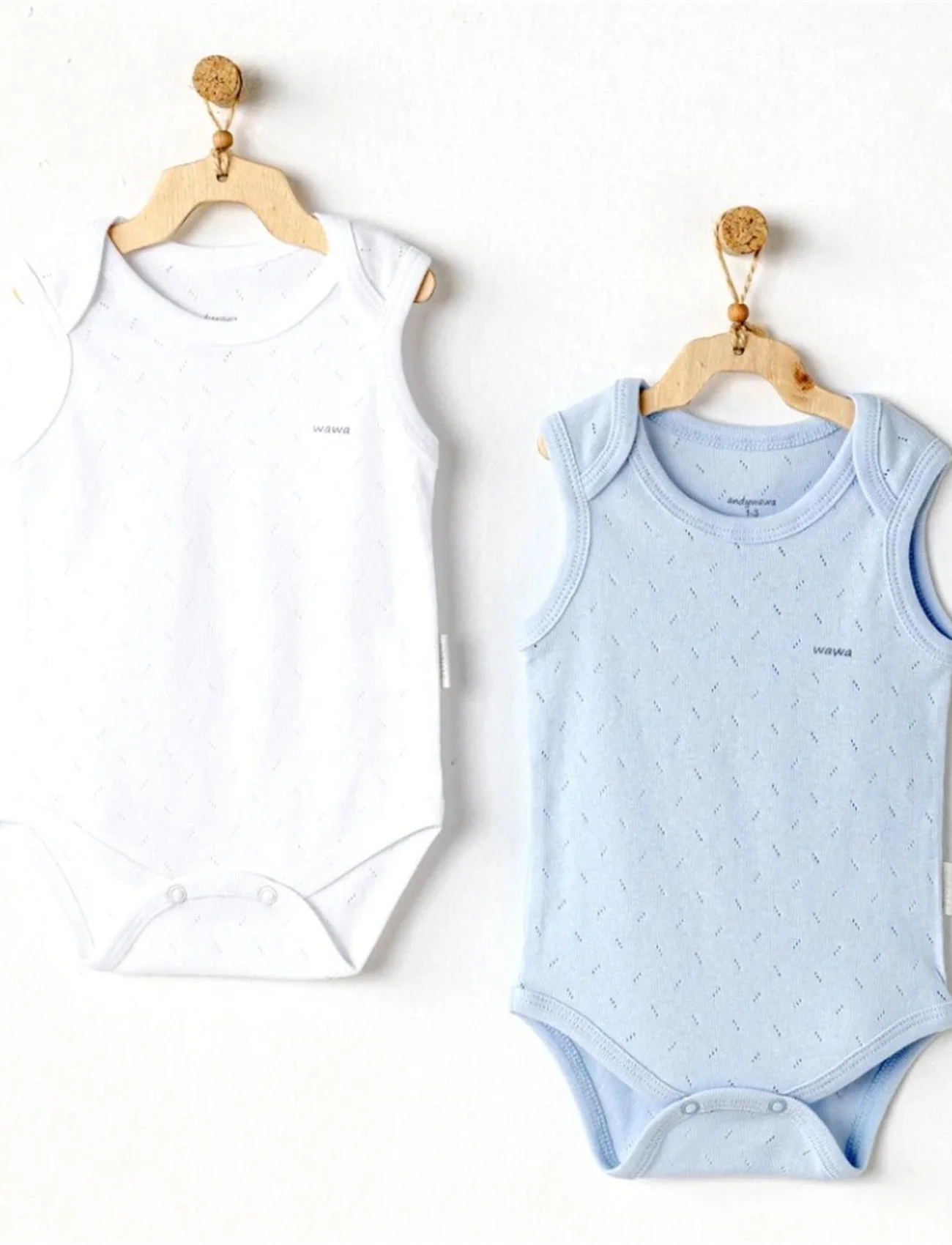 Andywawa Ac25553 Sleeveles Jacquard 2li Basic Body Blue White