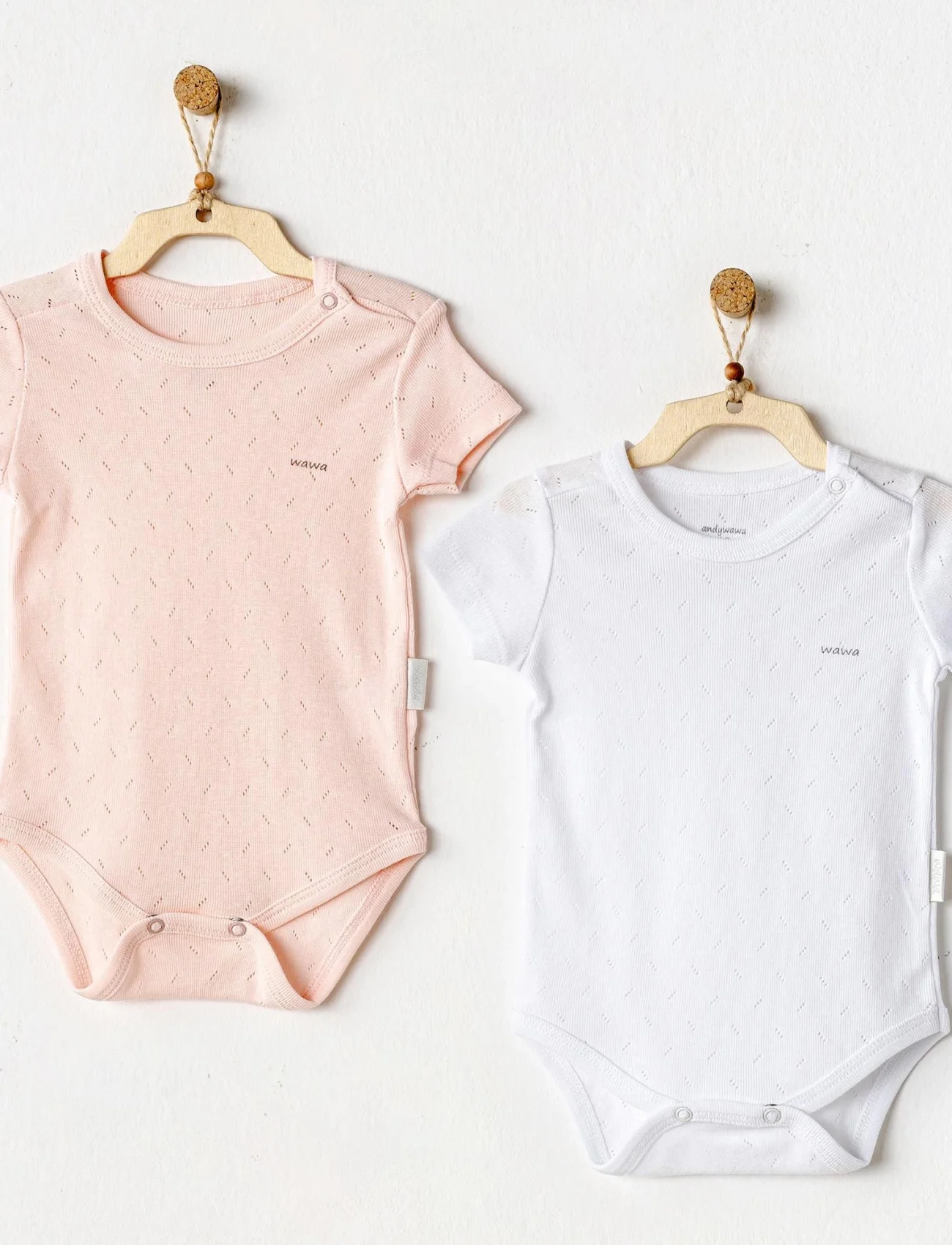 Andywawa Ac25554 Sleeve Jacquard 2li Basic Body Pink White