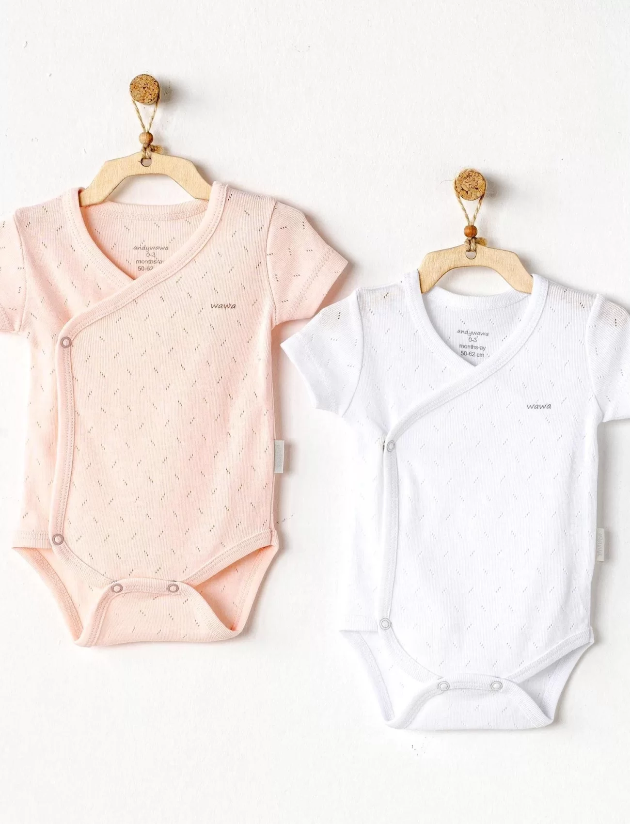 Andywawa Ac25555 Jacquard Basic 2li Zıbın Body Pink White
