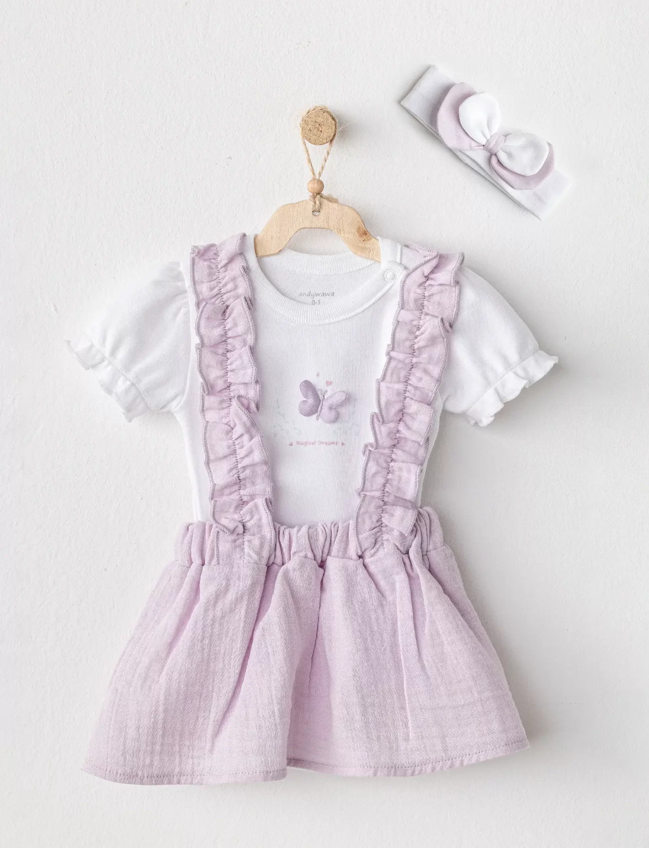 Andywawa Ac25577 Magical Butterfly 3lü Takım Lila