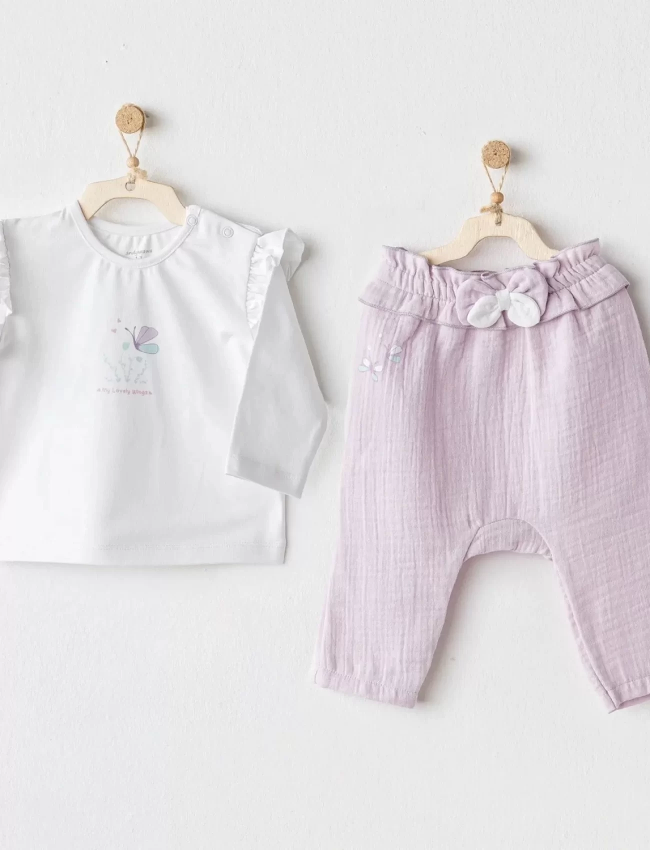 Andywawa Ac25578 Magical Butterlfy 2li Bebe Takım Lila