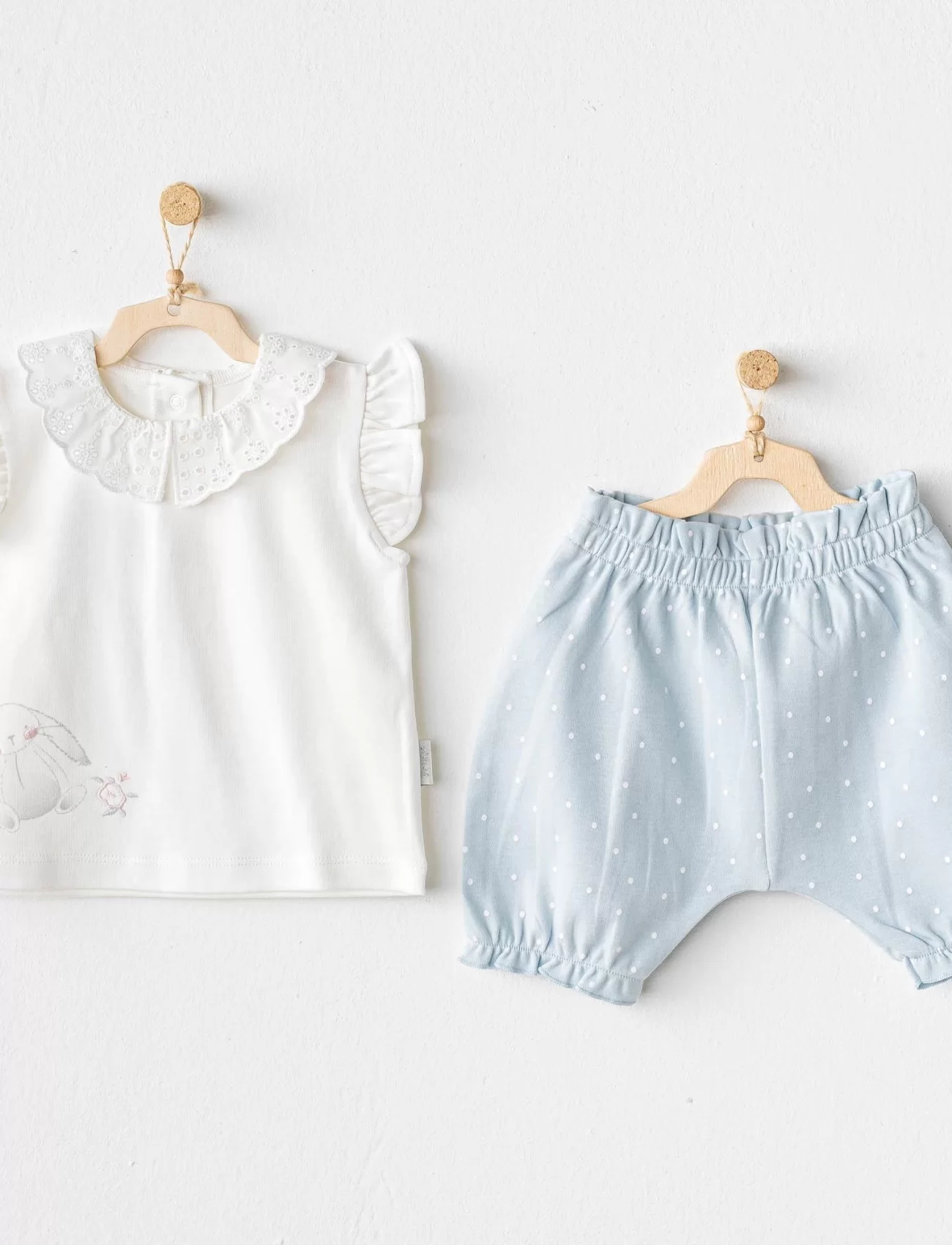 Andywawa Ac25630 Cuddly Bunny Bear 2li Bebe Takım Blue