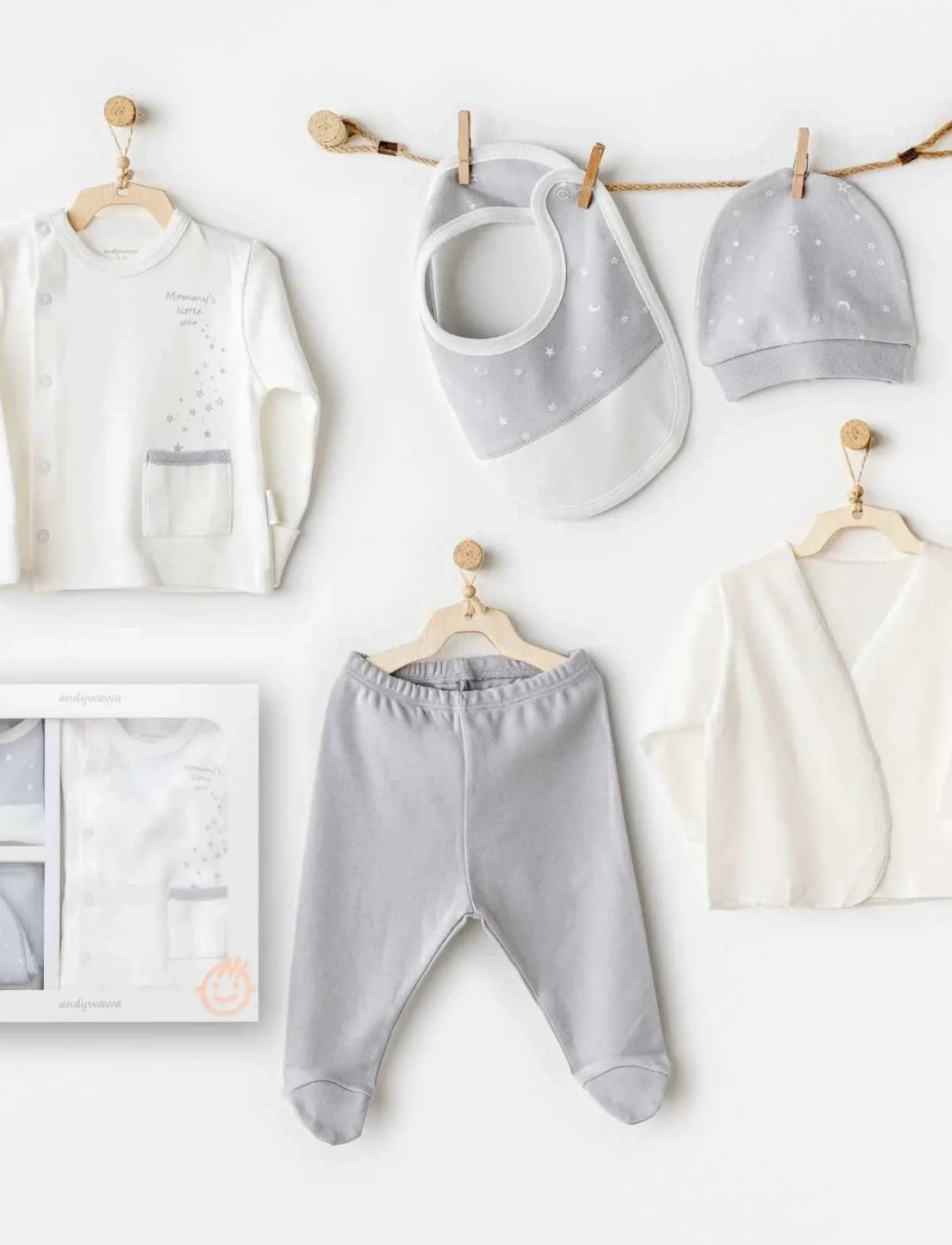 Andywawa Ac25700 Mommys Little Star 5li Hastane Çıkışı Ekru